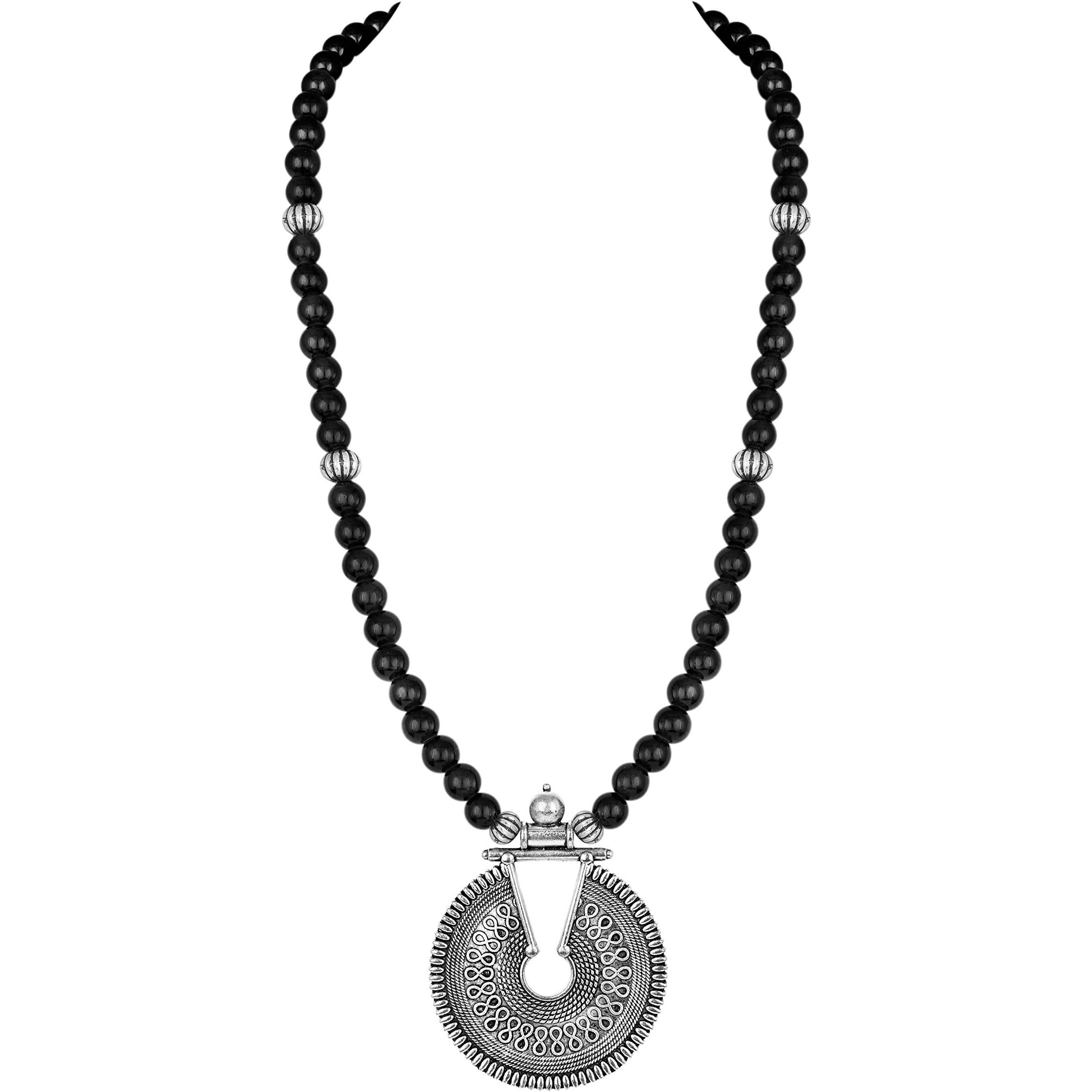 JFL - Jewellery for Less Latest Fashion Beaded Necklace Set for Women and Girls (Black),Valentine