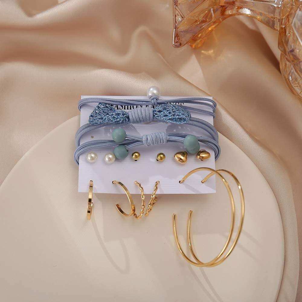 Jewels Galaxy Pearl Gold Plated Earrings with Necklace and Beautiful Rings with Bracelet for Women/Girls (CT-CB-MX-49530)