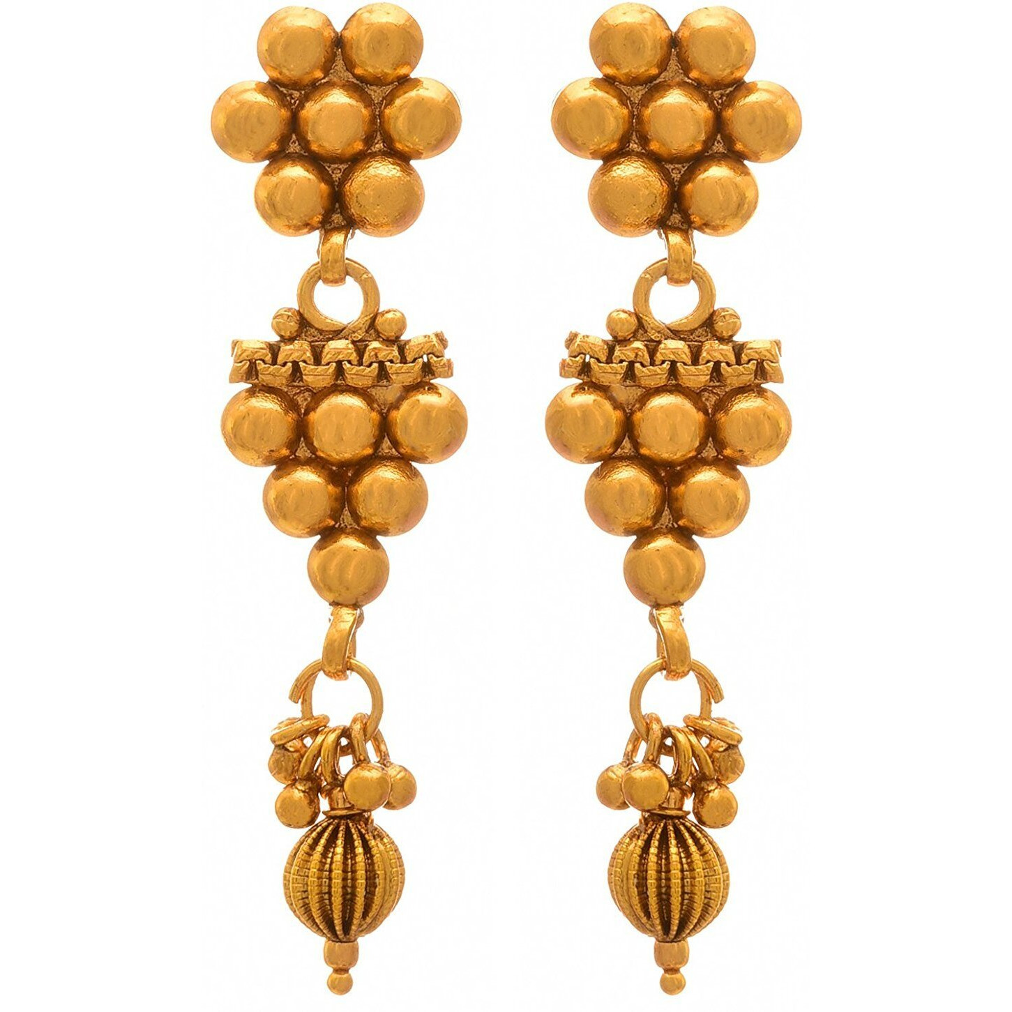 JFL - Traditional Ethnic One Gram Gold Plated Designer Multi Strands Necklace Set for Women,Valentine