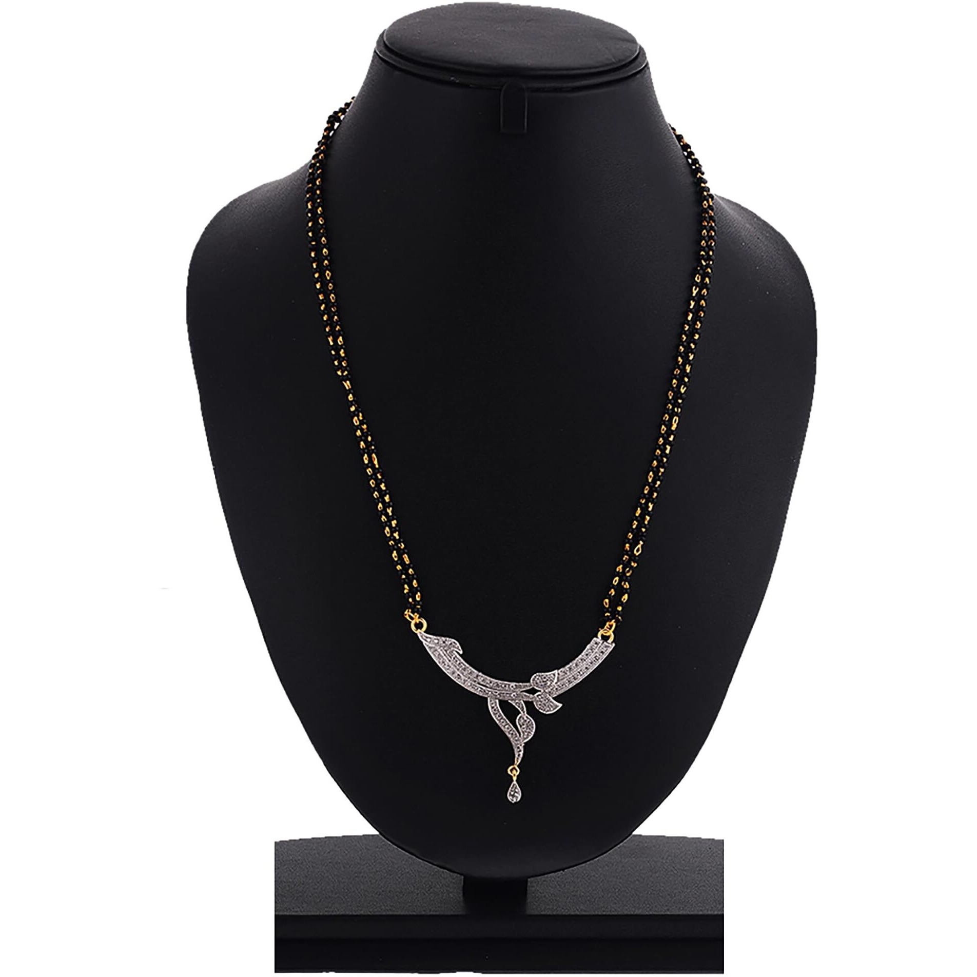 ZENEME Fashion American Diamond Gold Plated Designer Mangalsutra Combo 2 Jewellery for Women (Design-12)