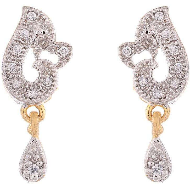 ZENEME Mangalsutra American Diamond Gold Plated Pendant Jewellery with Chain and Earrings for Women (Design-8)