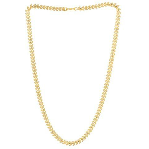 PYR FASHION Gold jewellery set 1gm 22Ct Gold Plated Long Leaf Chain for Women/Girls