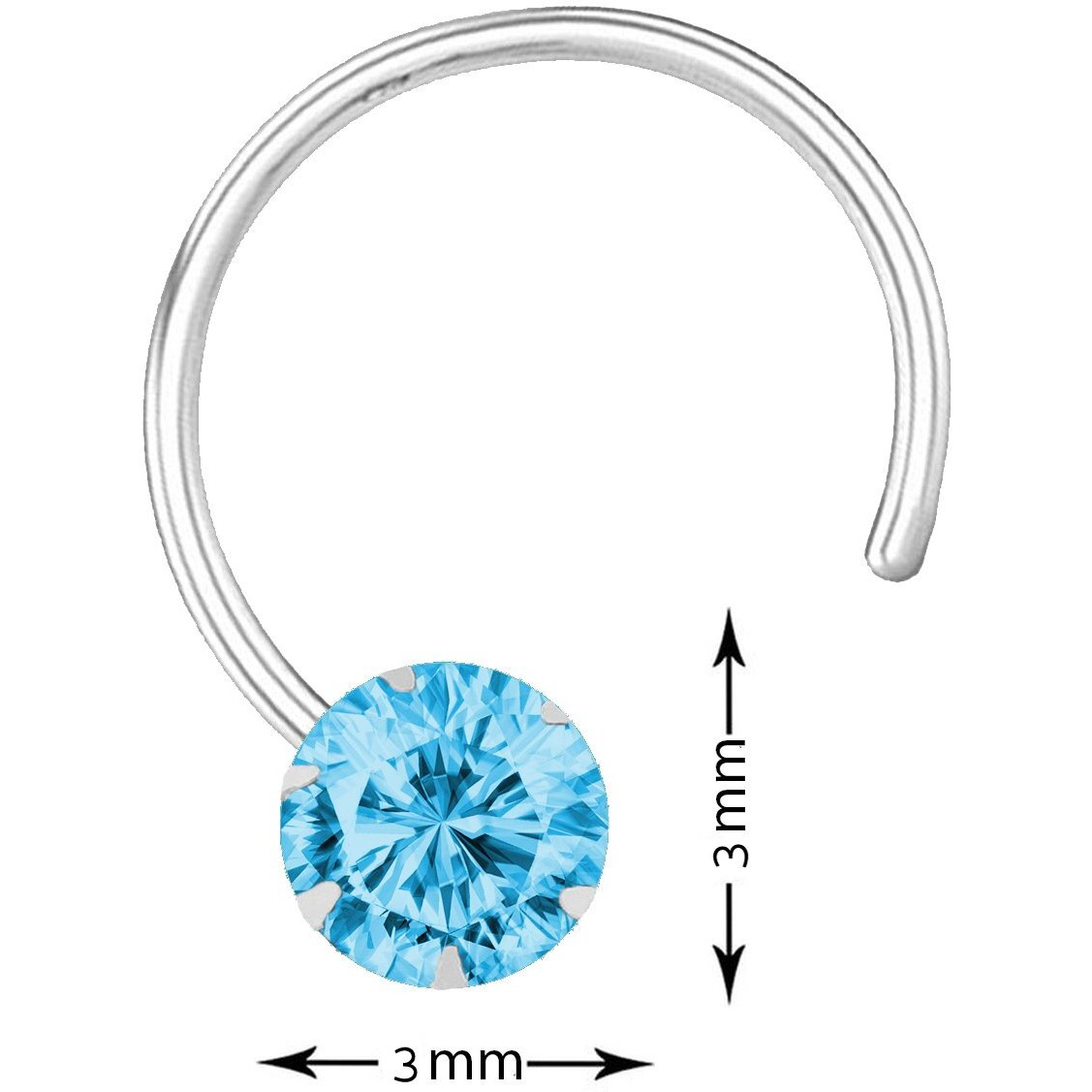 Peenzone 92.5-925 Sterling Silver Cubic Zirconia AD Multi Color Stud Nose Pin Combo Set for Women Girls
