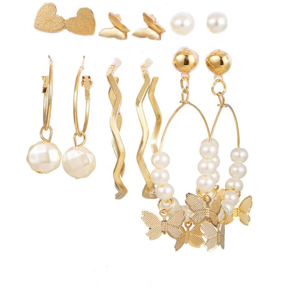 Jewels Galaxy Jewellery For Women Gold-Toned Gold Plated Earrings Combo (JG-PC-ERGG-8628)