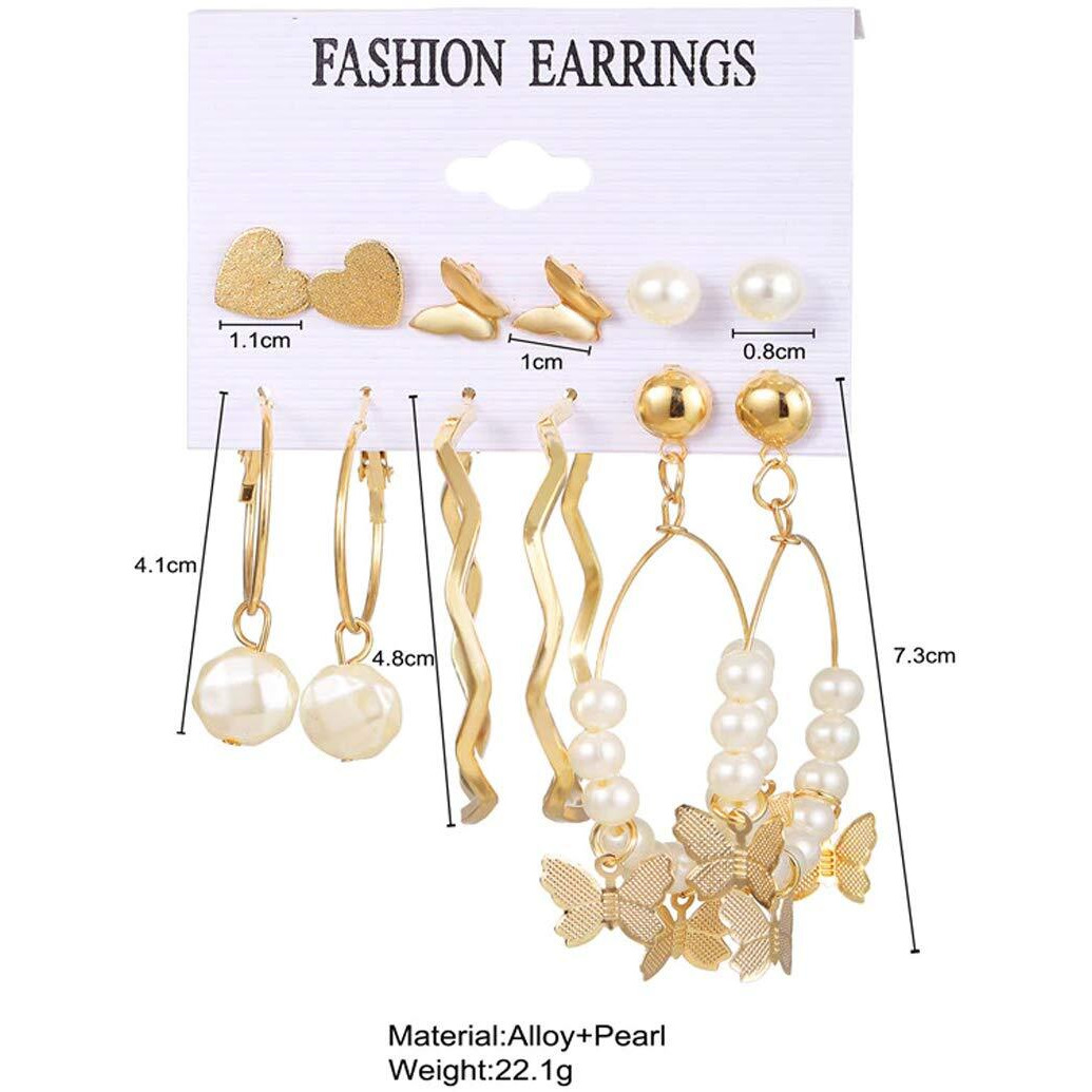 Jewels Galaxy Jewellery For Women Gold-Toned Gold Plated Earrings Combo (JG-PC-ERGG-8628)