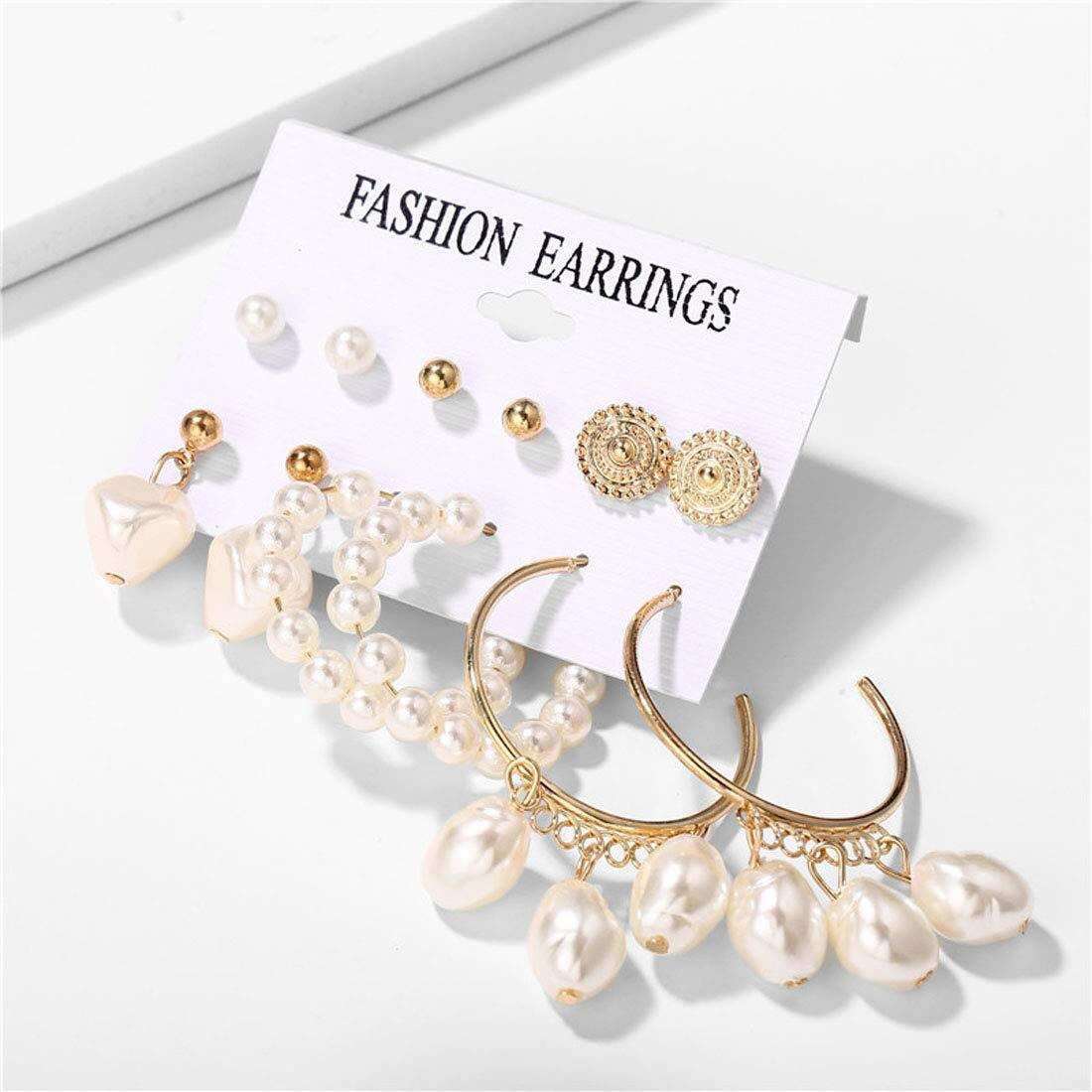 Jewels Galaxy Trending Set of 4 Stud & Hoop Earrings With a Pearl Clature (JG-PC-E-178) For Womens