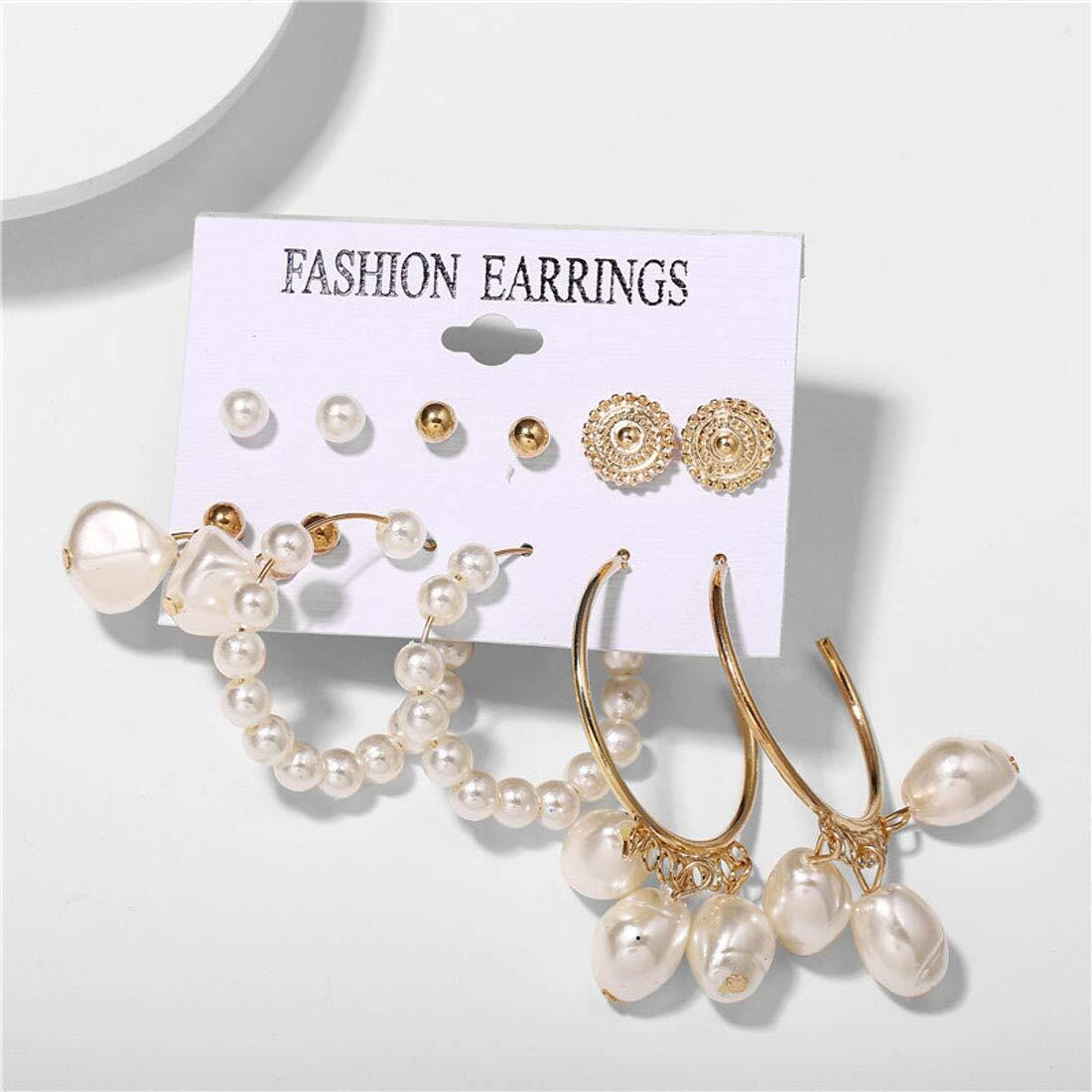 Jewels Galaxy Trending Set of 4 Stud & Hoop Earrings With a Pearl Clature (JG-PC-E-178) For Womens