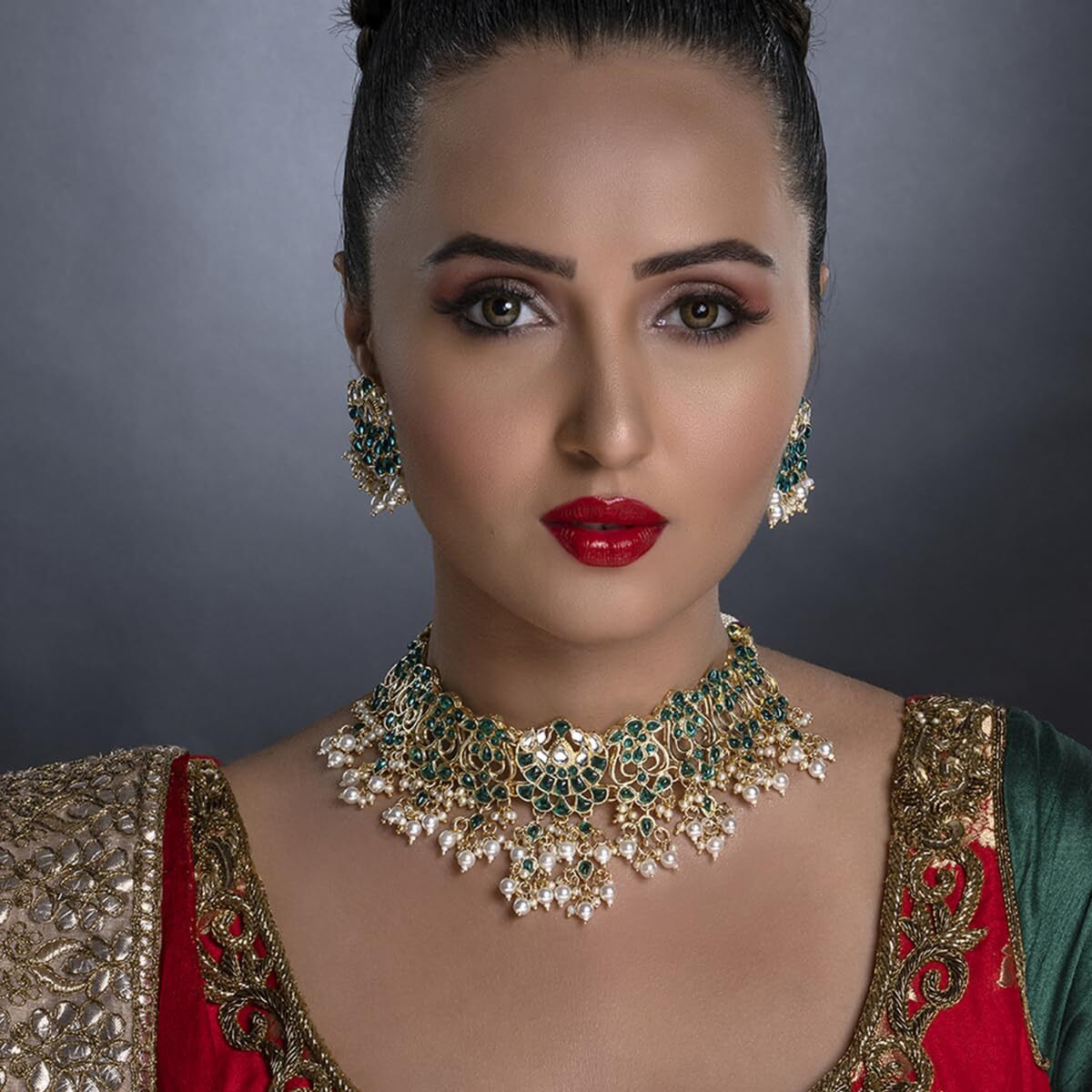 Sukkhi Ravishing Gold Plated Pearl Choker Necklace Set for Women