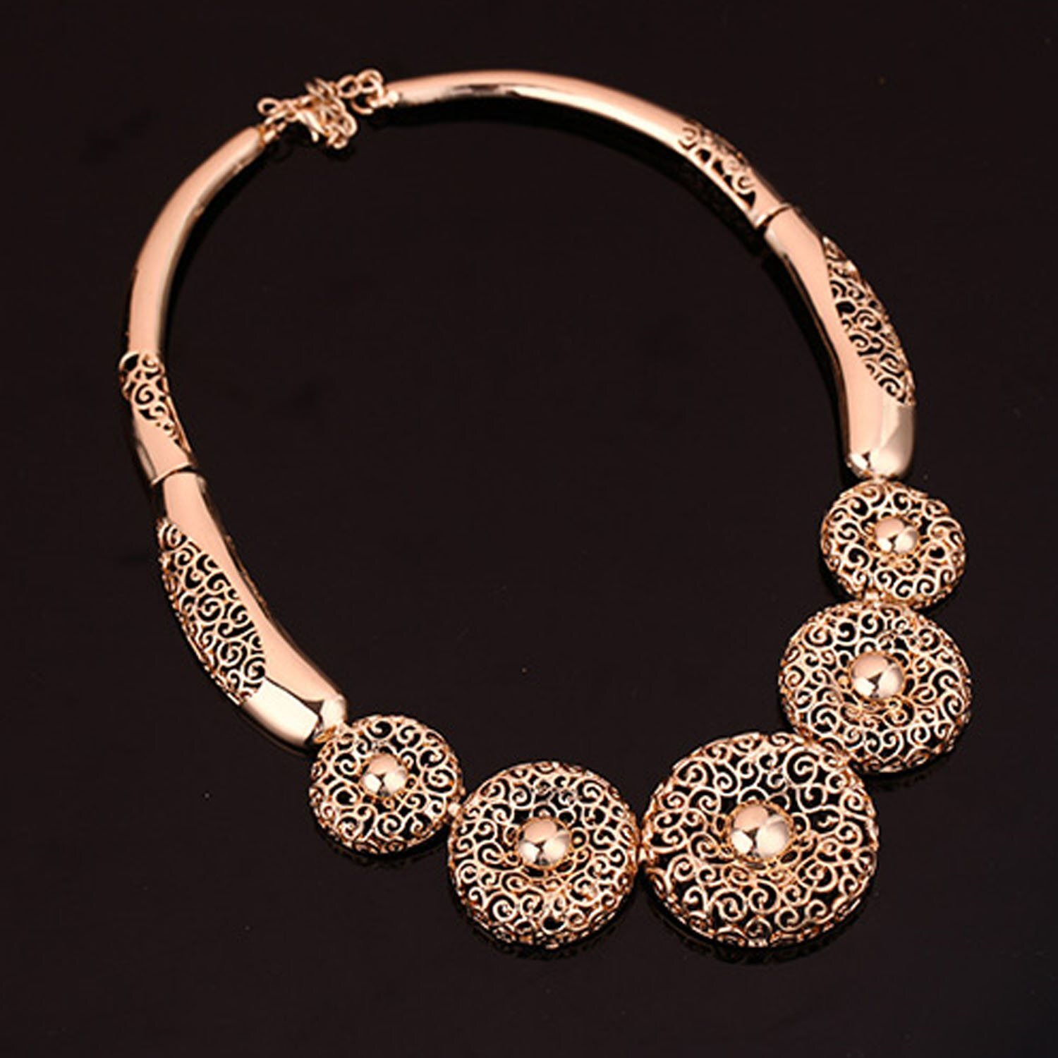 Young & Forever Gift Elite Mesmerizing Prom Overgild Gold-Plated Jewelry Set With Bracelet and Rings Set (4 Pcs) For Women
