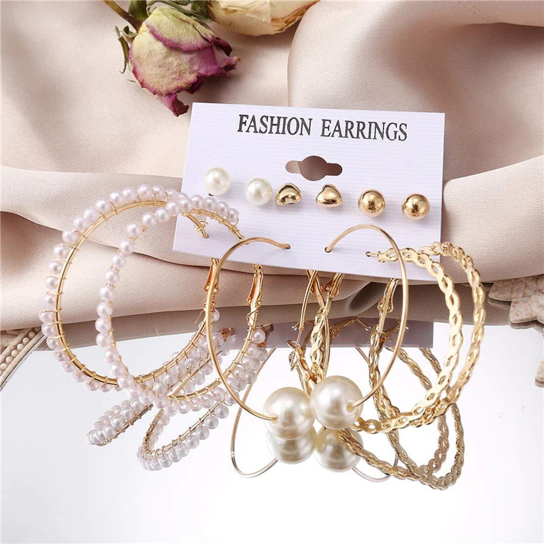 Jewels Galaxy Jewellery For Women Gold-Toned Gold Plated Earrings Combo (JG-PC-ERGG-8627)