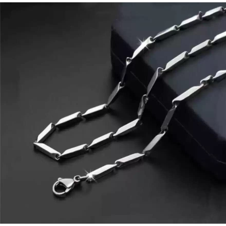 Fashion Frill Mens Jewellery Silver Chain For Men Rise Chain Stainless Steel Necklace Black Silver Chain For Men Boys Love Gifts 24 Inches Combo of 2 Chains