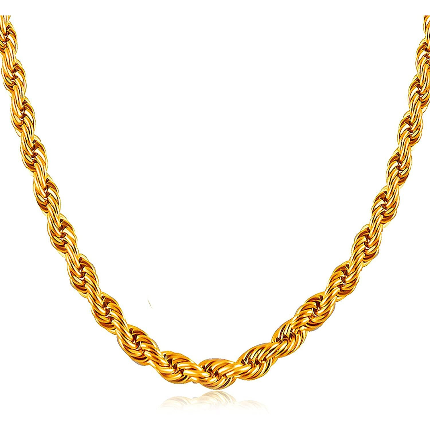 Fashion Frill Stainless Steel Chain Classic Rope Design Gold Plated Chain For Men & Women Necklace Jewelry Gift