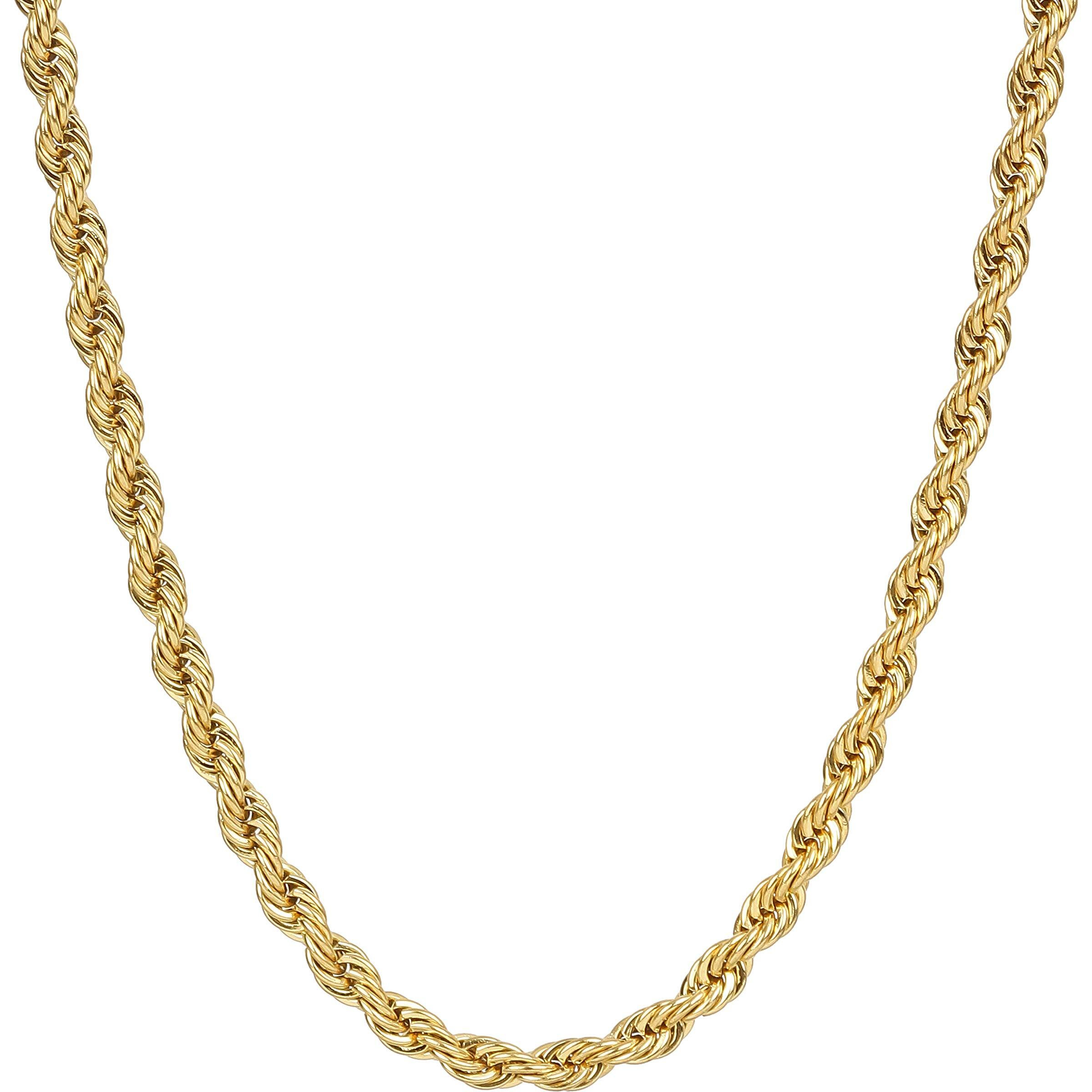 Fashion Frill Stainless Steel Chain Classic Rope Design Gold Plated Chain For Men & Women Necklace Jewelry Gift
