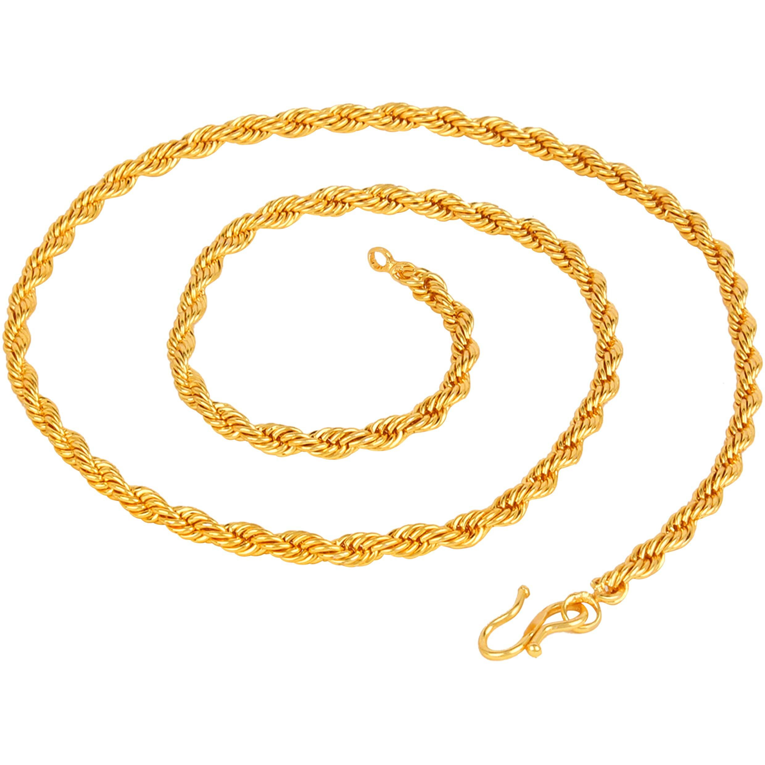 Fashion Frill Gold Plated Chain Necklace For Men Boys Women Girls Jewelry Elegant Design Jewellery Gift