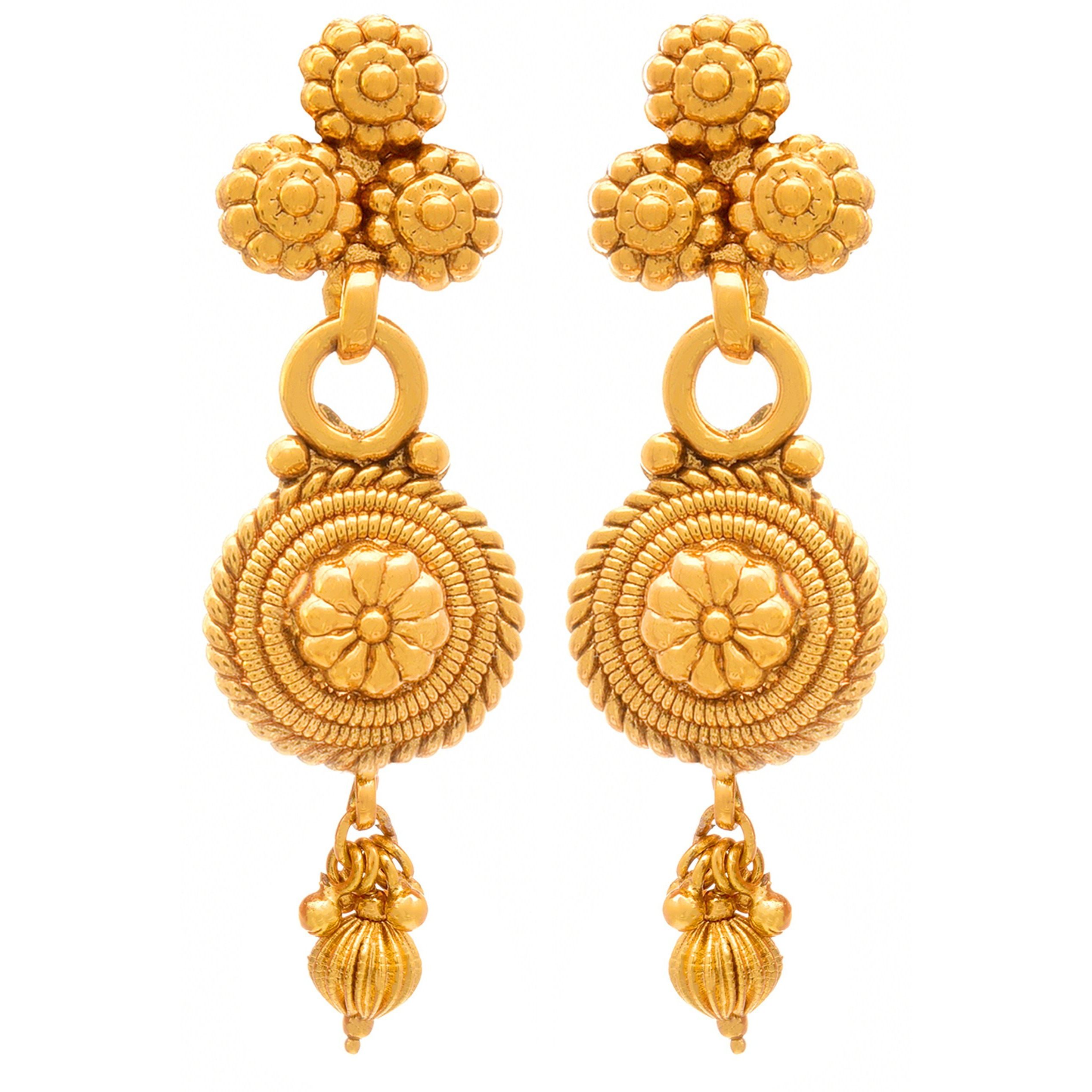 JFL - Jewellery for Less Traditional Ethnic One Gram Gold Plated Designer Necklace Set with Earring Girls and Women,Valentine