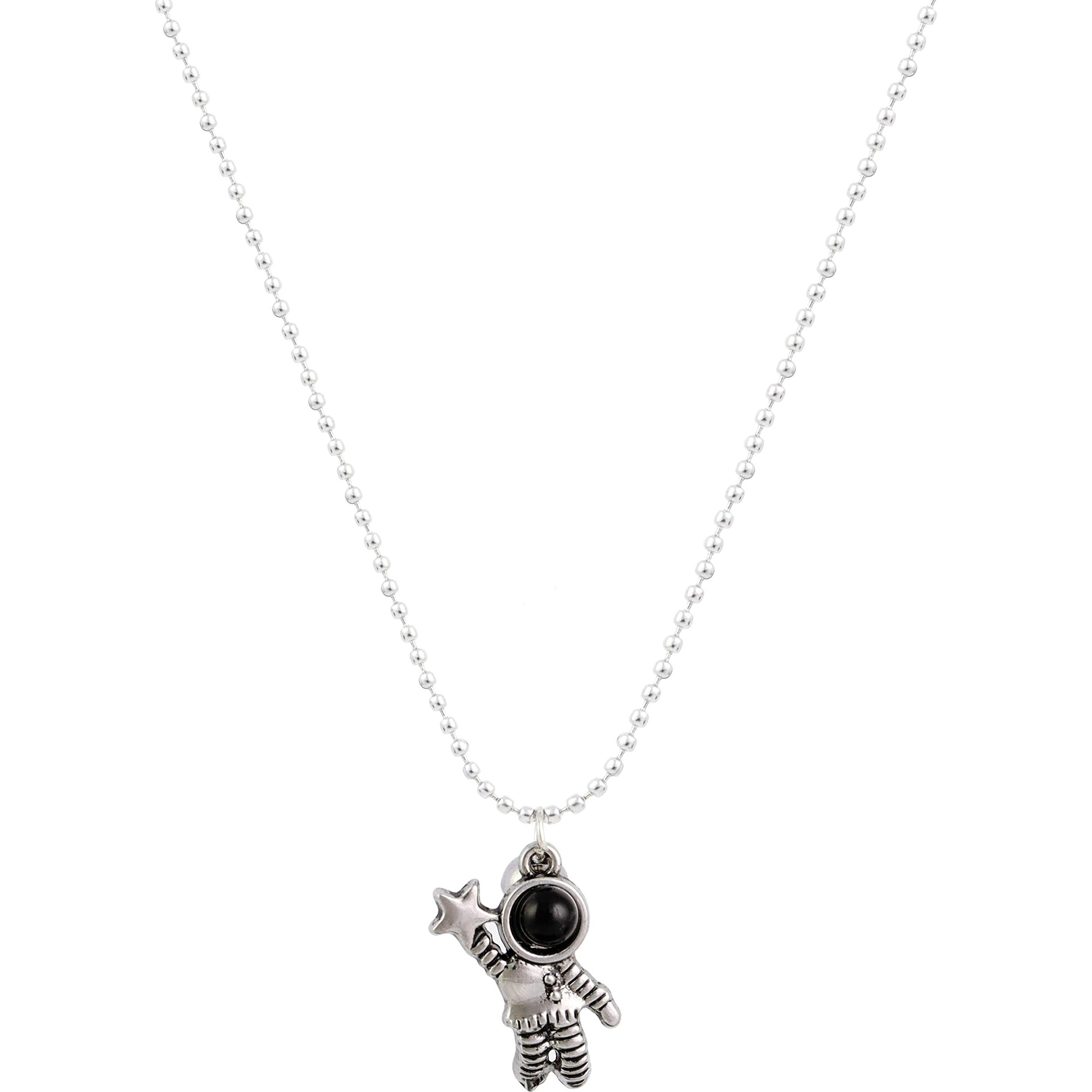 Fashion Frill Airspace Silver Plated Neck Chain Stainless Steel Chain Pendant For Women Men Boys