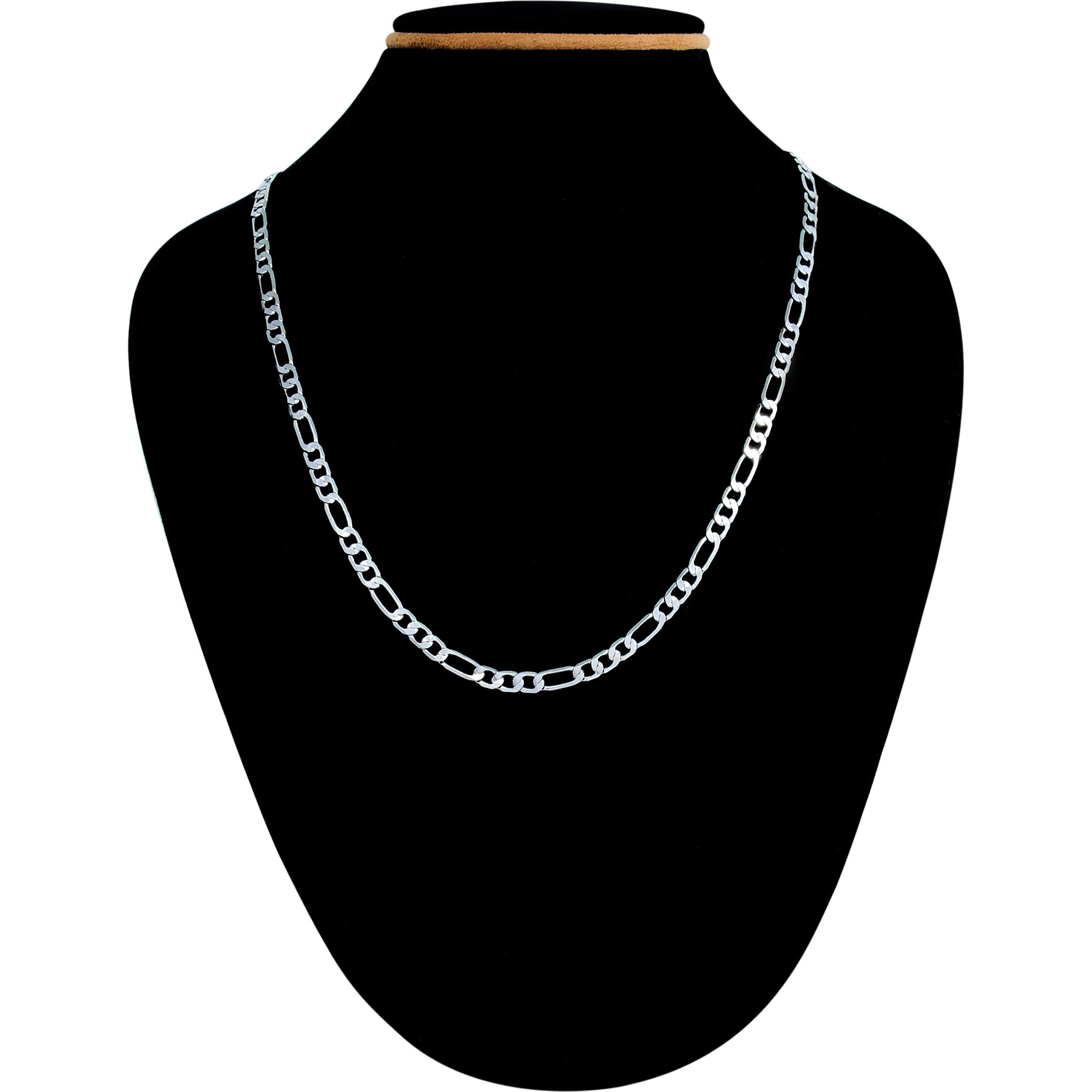 Fashion Frill Trendy Silver Chains For Men Silver Plated Alloy Neck Wear Silver Chain For Men Boys Stylish Chain Necklace 22 inches Mens Chain