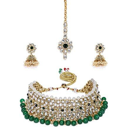 Zaveri Pearls Kundan & Pearls Jewellery Set for Women (Golden)(ZPFK8529)