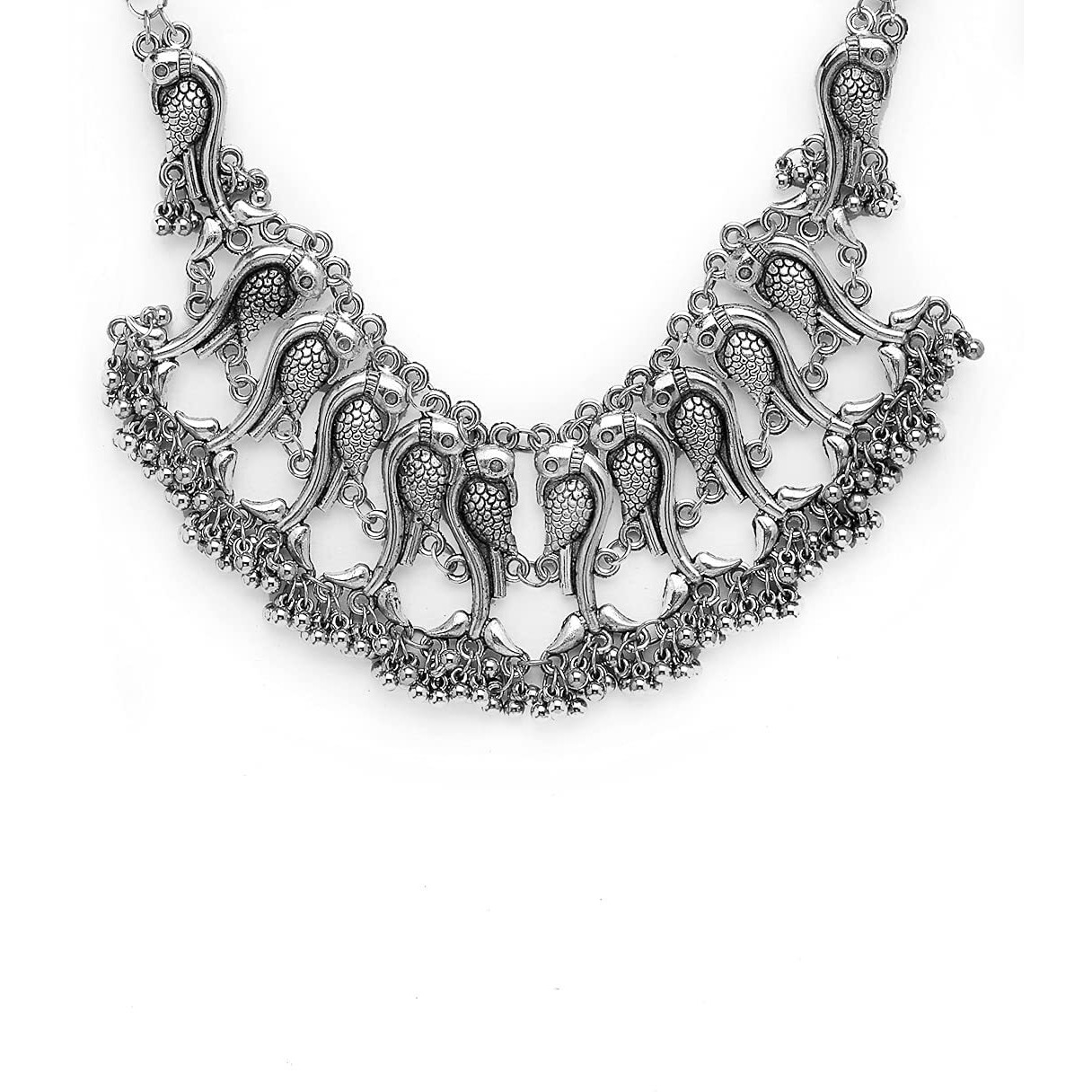 YouBella Jewellery for Women Aghani Tribal Oxidised Necklace Jewellery Set with Earrings for Women & Girls (Style 2)