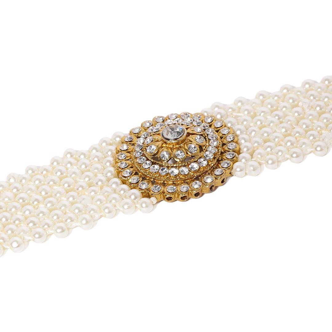 ZAVERI PEARLS Lavishing Pearls Choker Necklace Set For Women-ZPFK9091