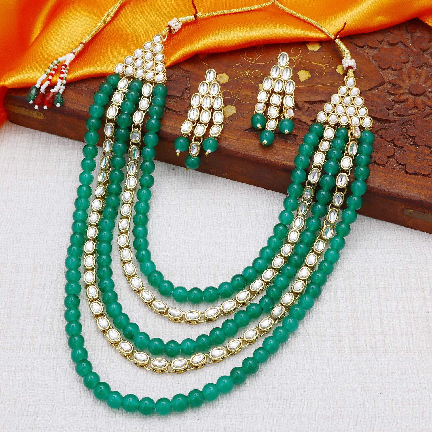 Sukkhi Trendy Gold Plated Wedding Jewellery Kundan Long Haram Necklace Set for women (N73505_D1)