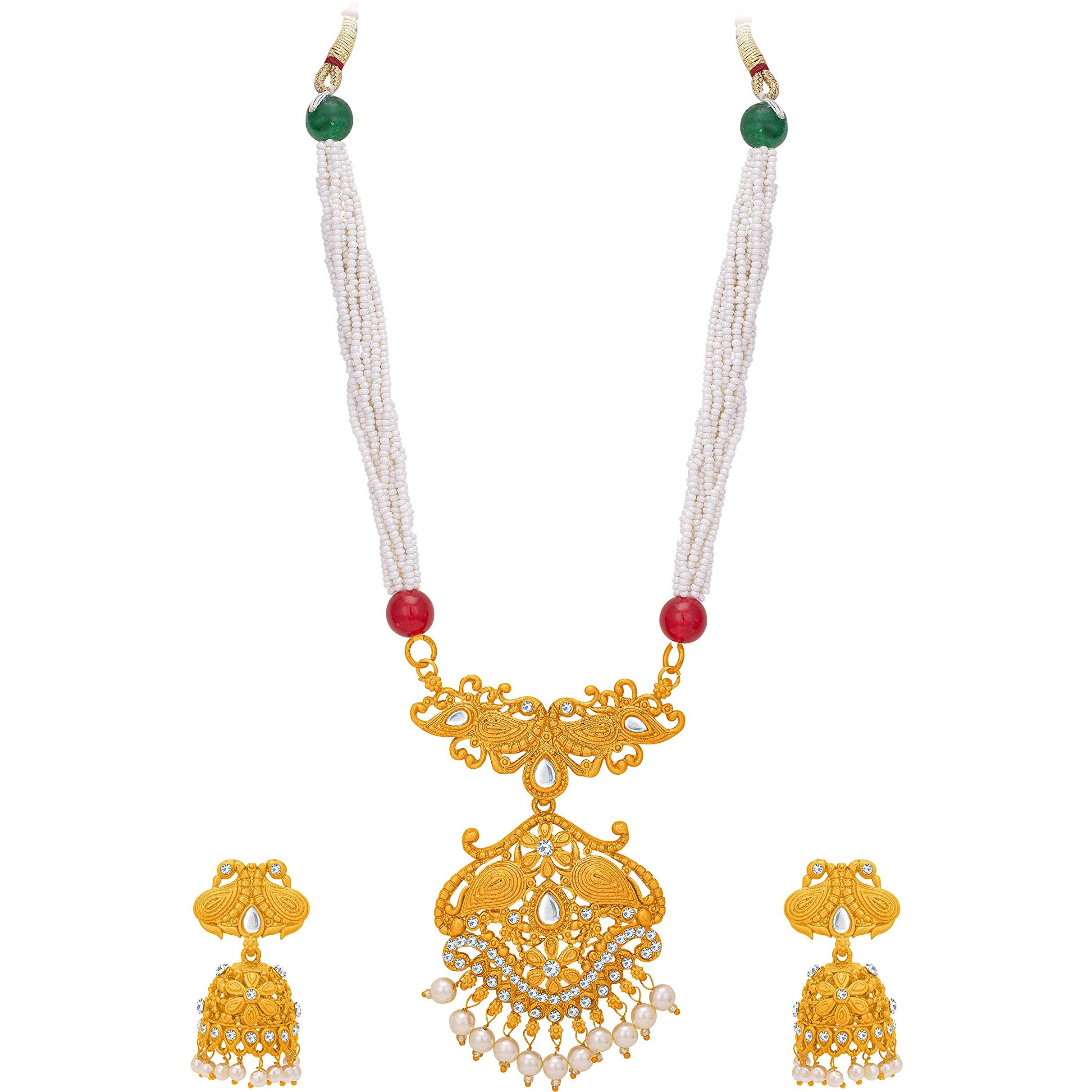 Sukkhi Striking Gold Plated Short Necklace Set For Women (NS102853)