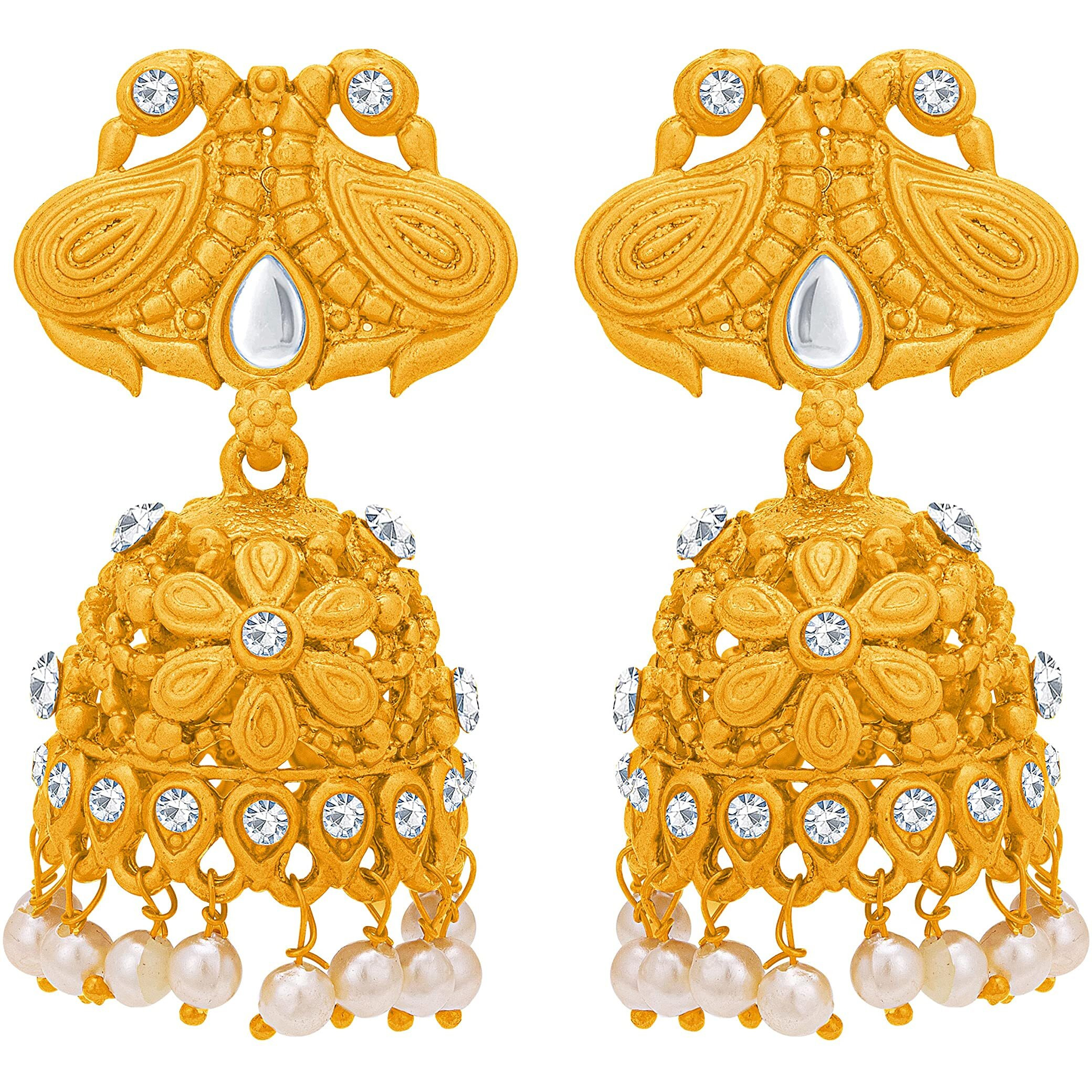 Sukkhi Striking Gold Plated Short Necklace Set For Women (NS102853)