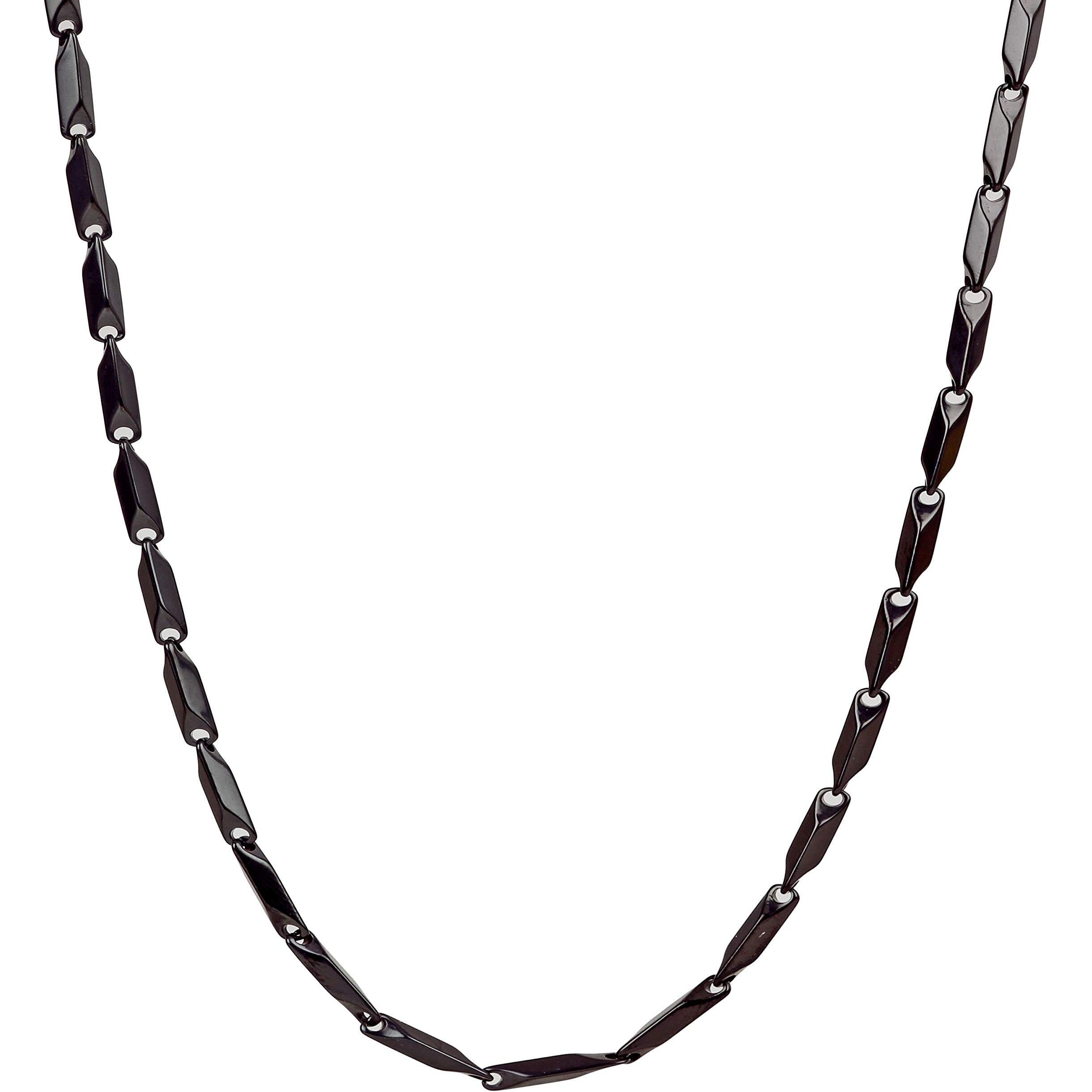 Fashion Frill Exclusive Rise Design Stainless Steel Black Silver Neck Chain Necklace For Men Boys Girls Mens Jewelry
