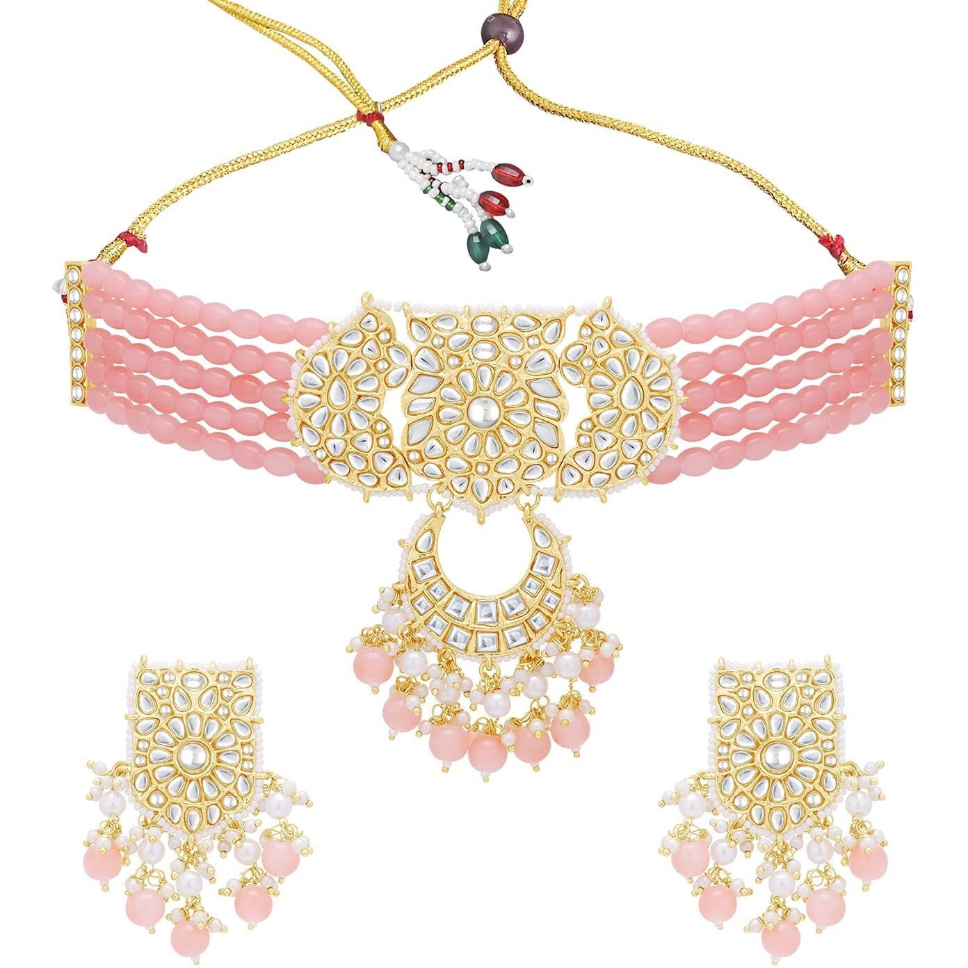 Sukkhi awesome Gold Plated Kundan & Pearl Collar Necklace Set For Women (NS101146)