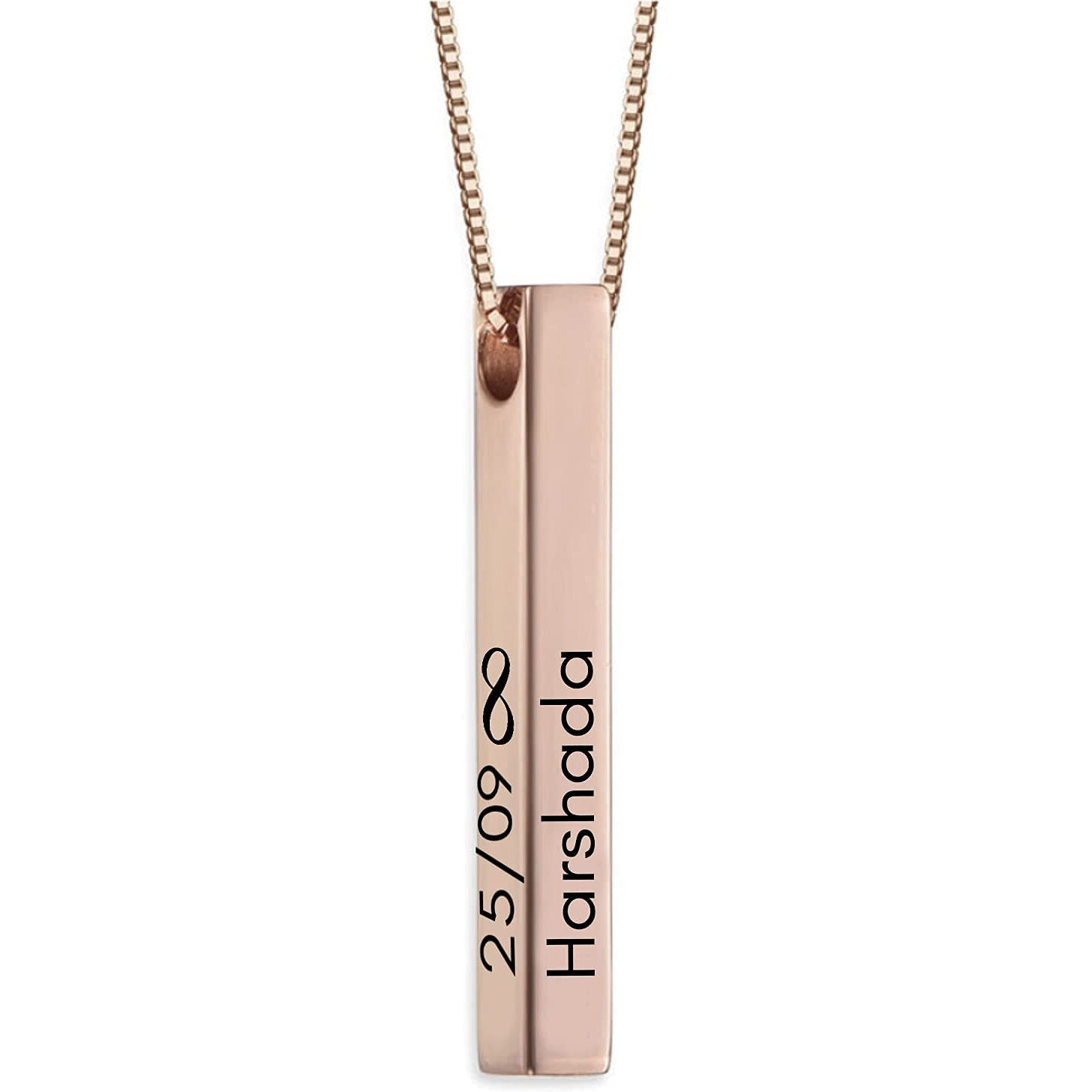 Haidery Personalised Stylish Brass Gold plated Customised Beautiful Locket Jewellery Gift Name Pendant Necklace for Men and Women for Birthday,Anniversary,Valentine day (Rose Gold)