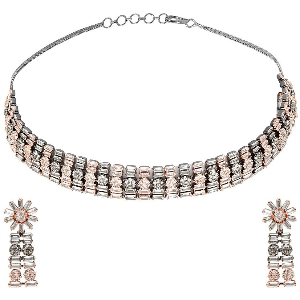 YouBella Jewellery Celebrity Inspired Premium Jewellery Necklace Set with Earrings for Girls and Women (Metallic Round Style)