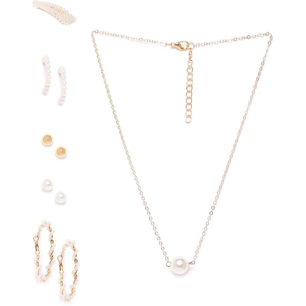 Jewels Galaxy Jewellery For Women Gold Toned Jewellery Set (Style 3) (CT-CB-MIXI-49531)