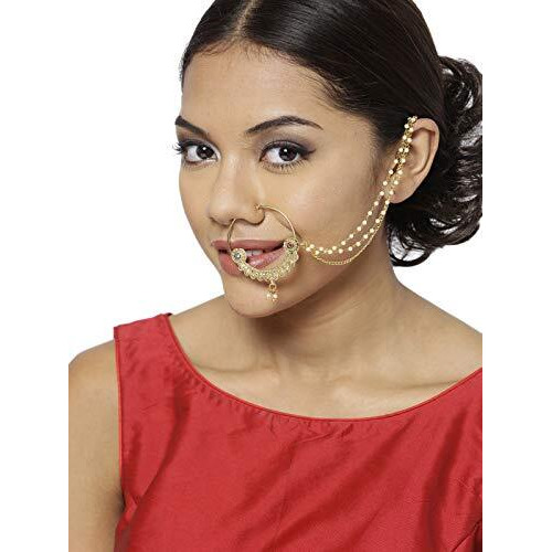Zaveri Pearls Accessory for Women (Golden) (ZPFK8227)