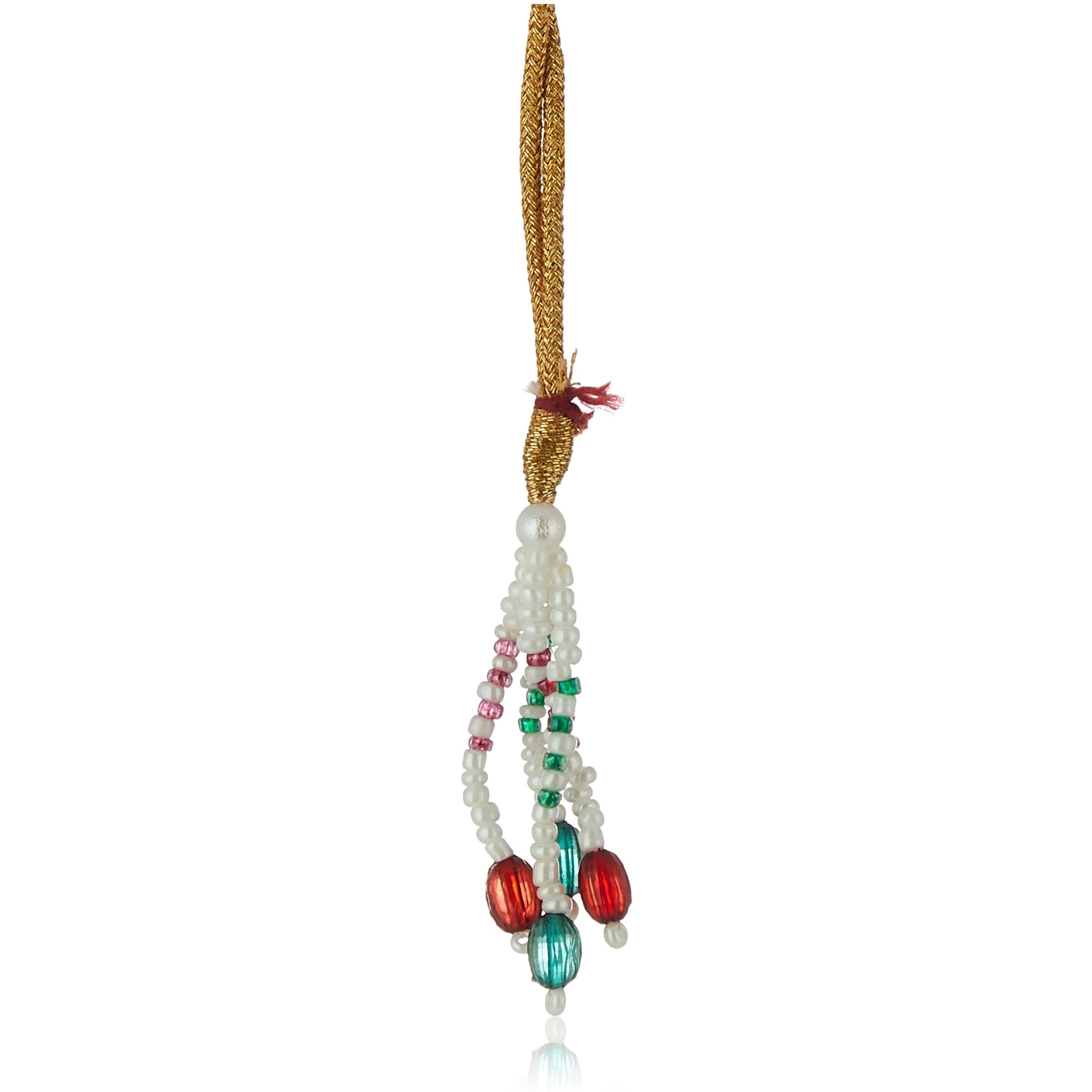 Shining Diva Non Precious Metal Traditional Kundan Jewellery Set, Necklace Set for Women with Earrings Maang Tikka and Passa (Red) (6849s)