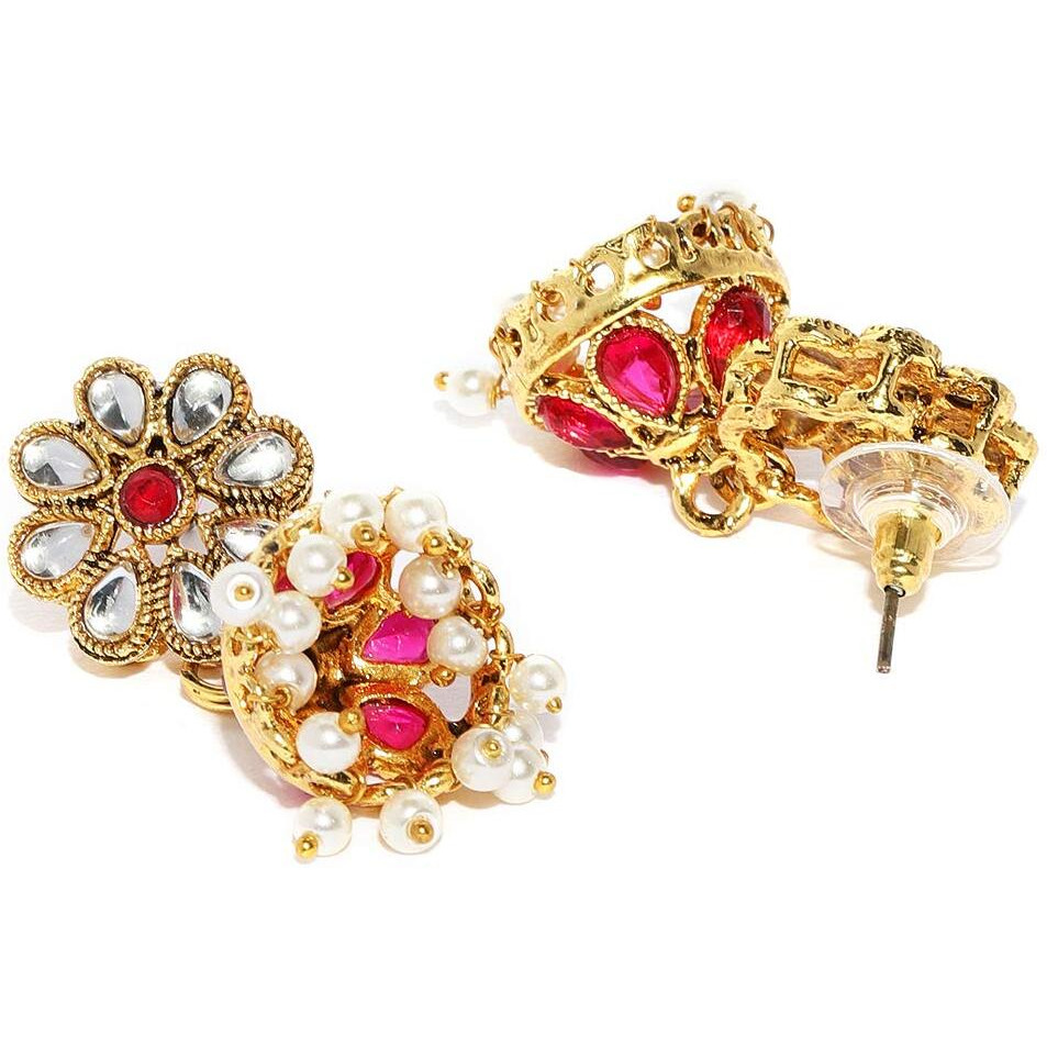 ZAVERI PEARLS Gold Tone Kundan Embedded Necklace Set For Women -ZPFK9110