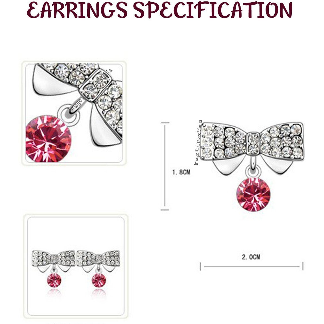 Young & Forever Gift Timeless Treasure Dream Chasers Pink Butterfly Pendant Set for Women Embellished with Crystals from crystals from austria Western crystals from austria Zirconia Stud Earring Necklace Set for Girls