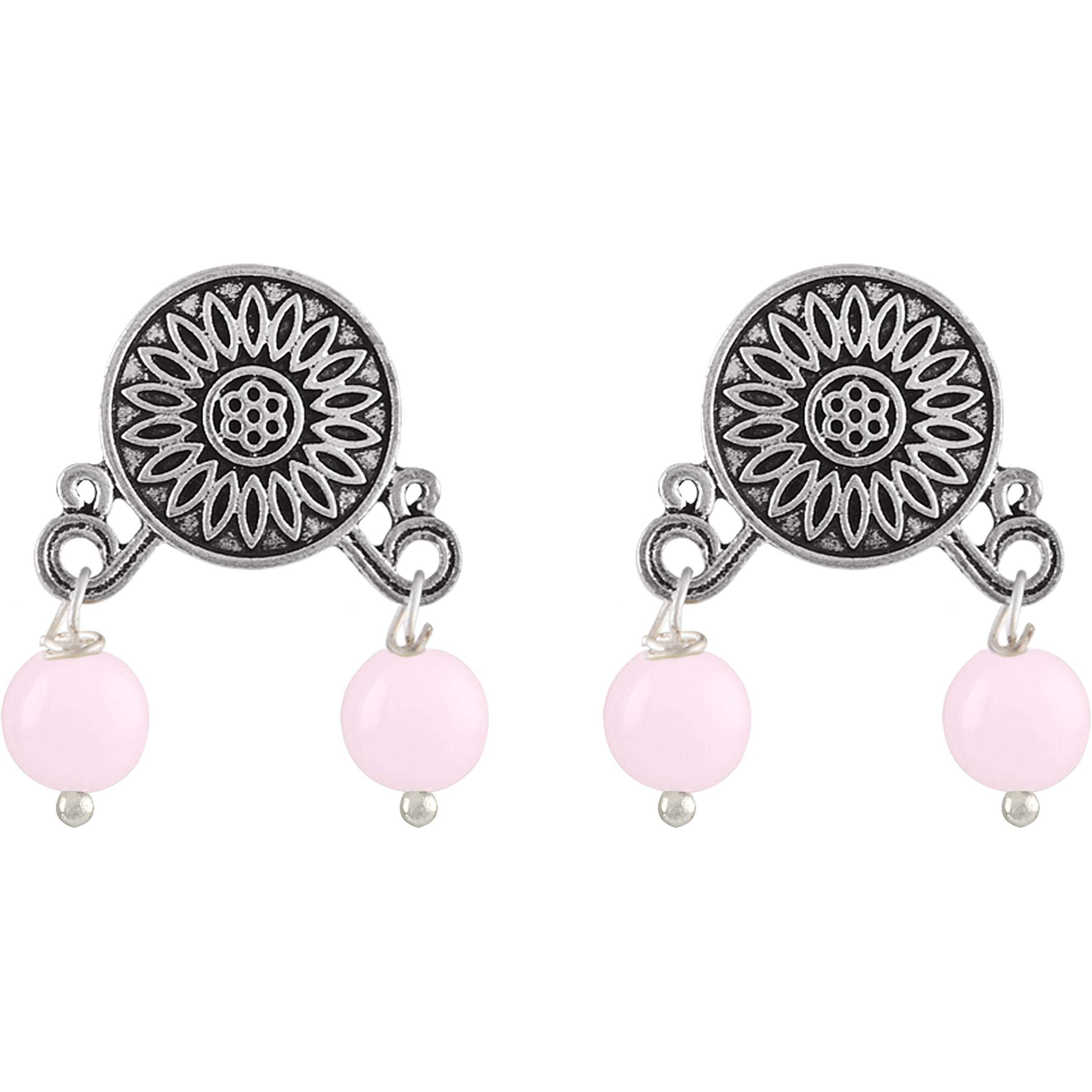 JFL - Jewellery for Less Bead Necklace Silver Plated Ganesha Pendant Set For Women,Valentine