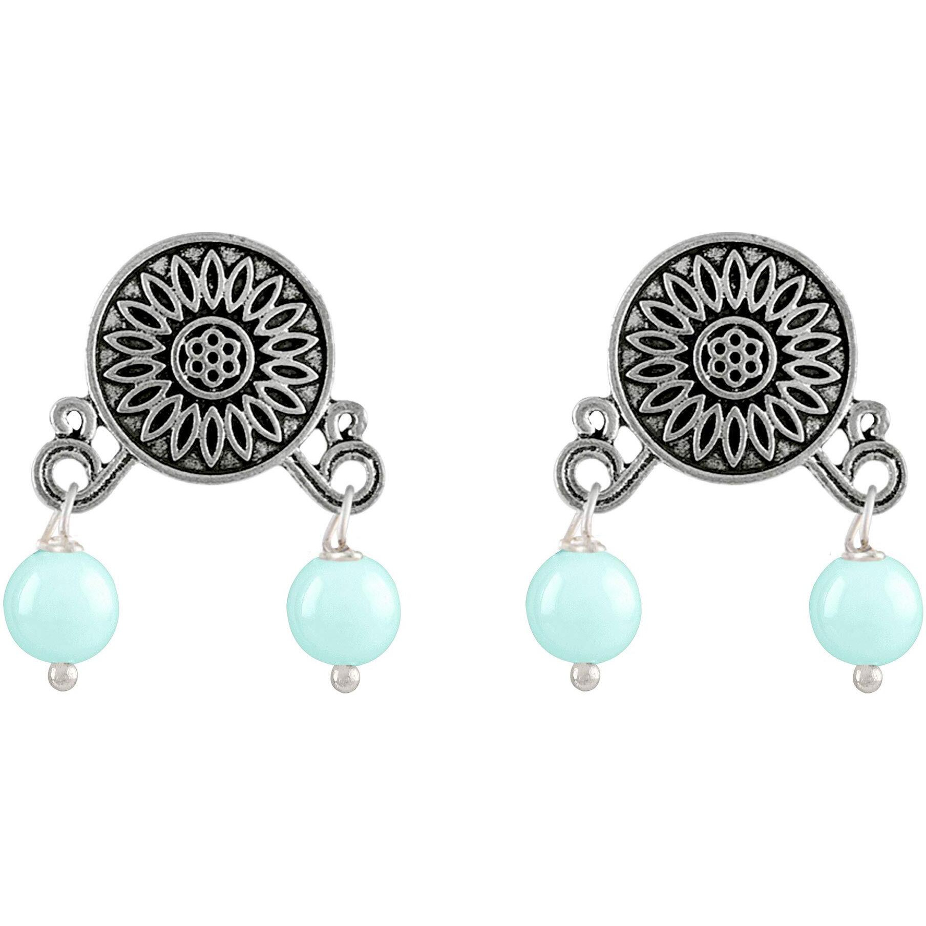 JFL - Jewellery for Less Bead Necklace Silver Plated Ganesha Pendant Set For Women,Valentine