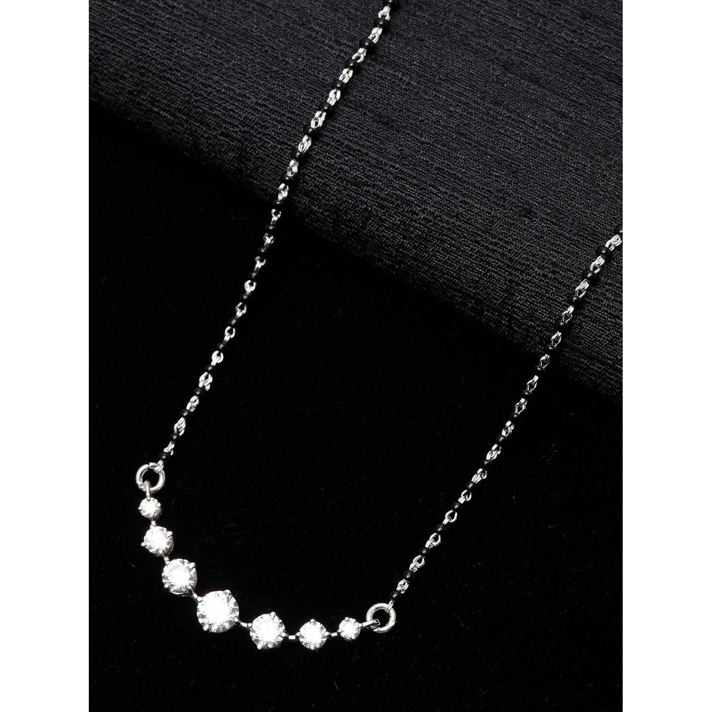 Clara Sterling-silver and Cubic Zirconia Earrings Necklace Set for Girls & Women (White)