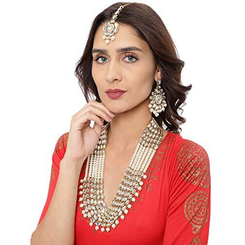 Zaveri Pearls Kundan & Pearls Jewellery Set for Women (Golden)(ZPFK8532)