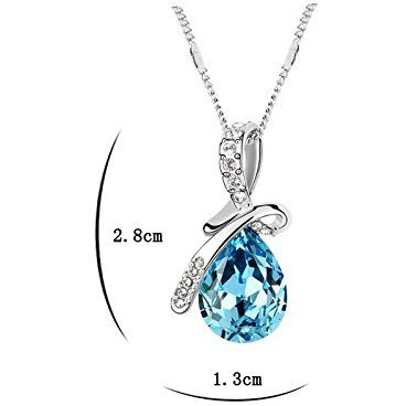 Nakabh Blue Austrian Crystal Combo Jewellery of Pendant Set With Earrings & Bracelet For Girls and Women in Love (Combo 2)
