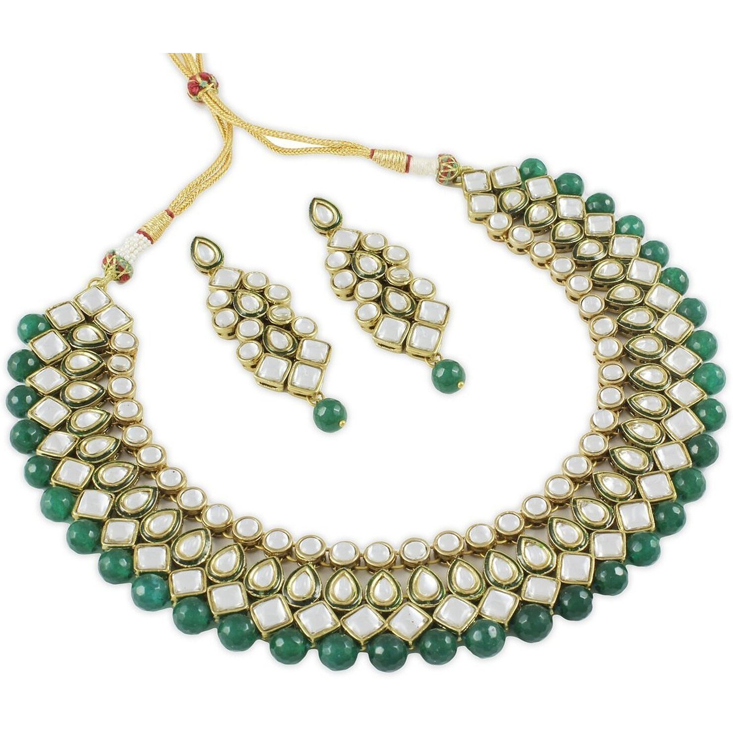 Shining Diva Royal Kundan Traditional Jewellery Necklace Set For Women(Black)(7818s)