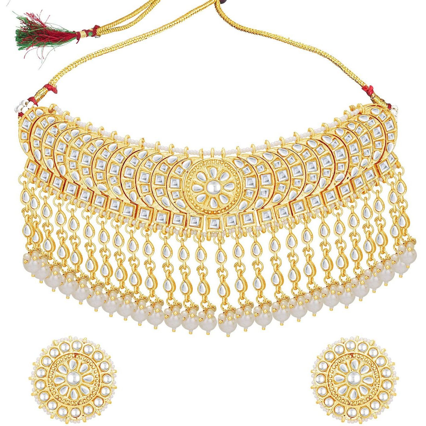 Sukkhi Ravishing Gold Plated Kundan & Pearl Choker Necklace For Women (N102949)