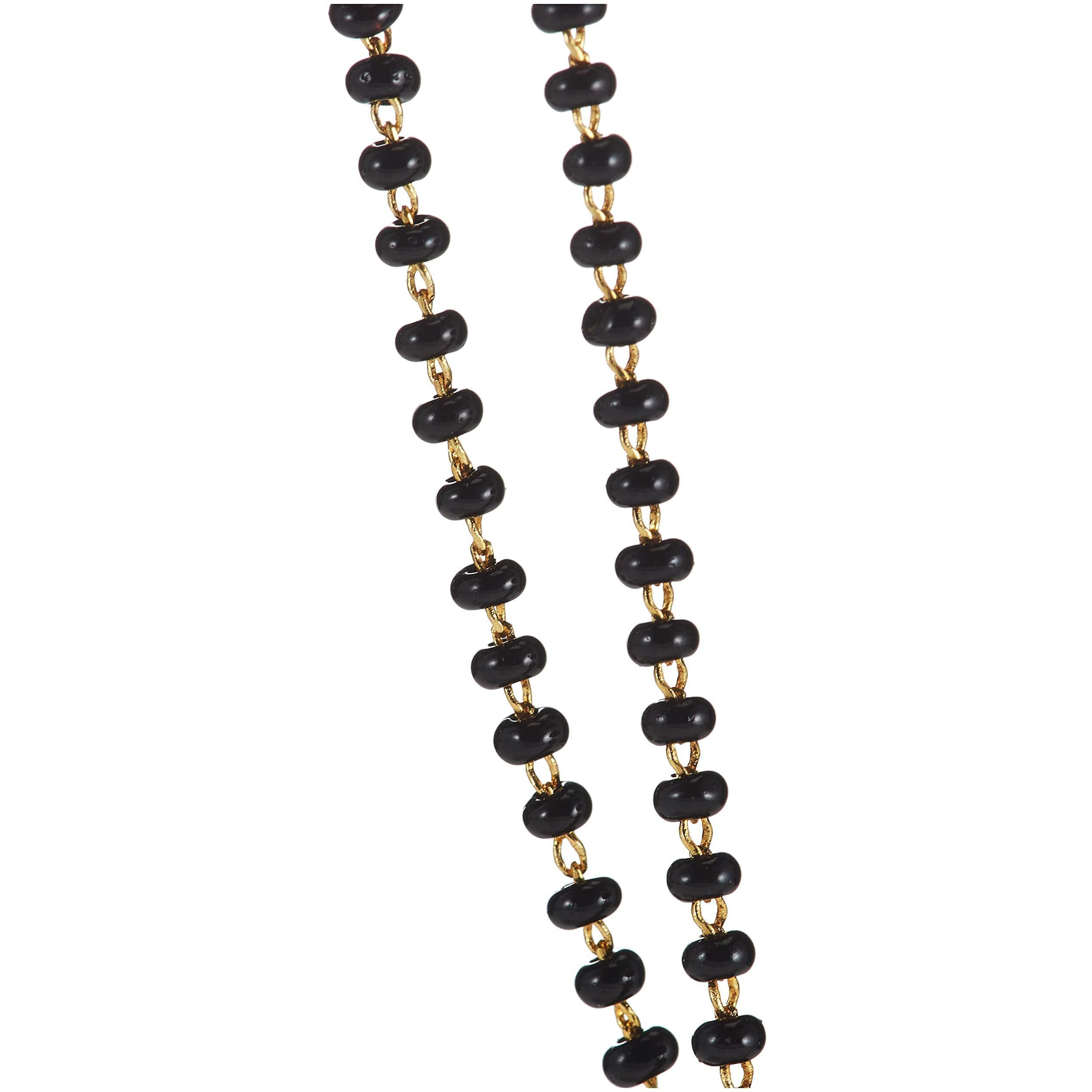 YouBella Womens Pride American Diamond Gold Plated Mangalsutra Pendant with Chain and Earrings for Women