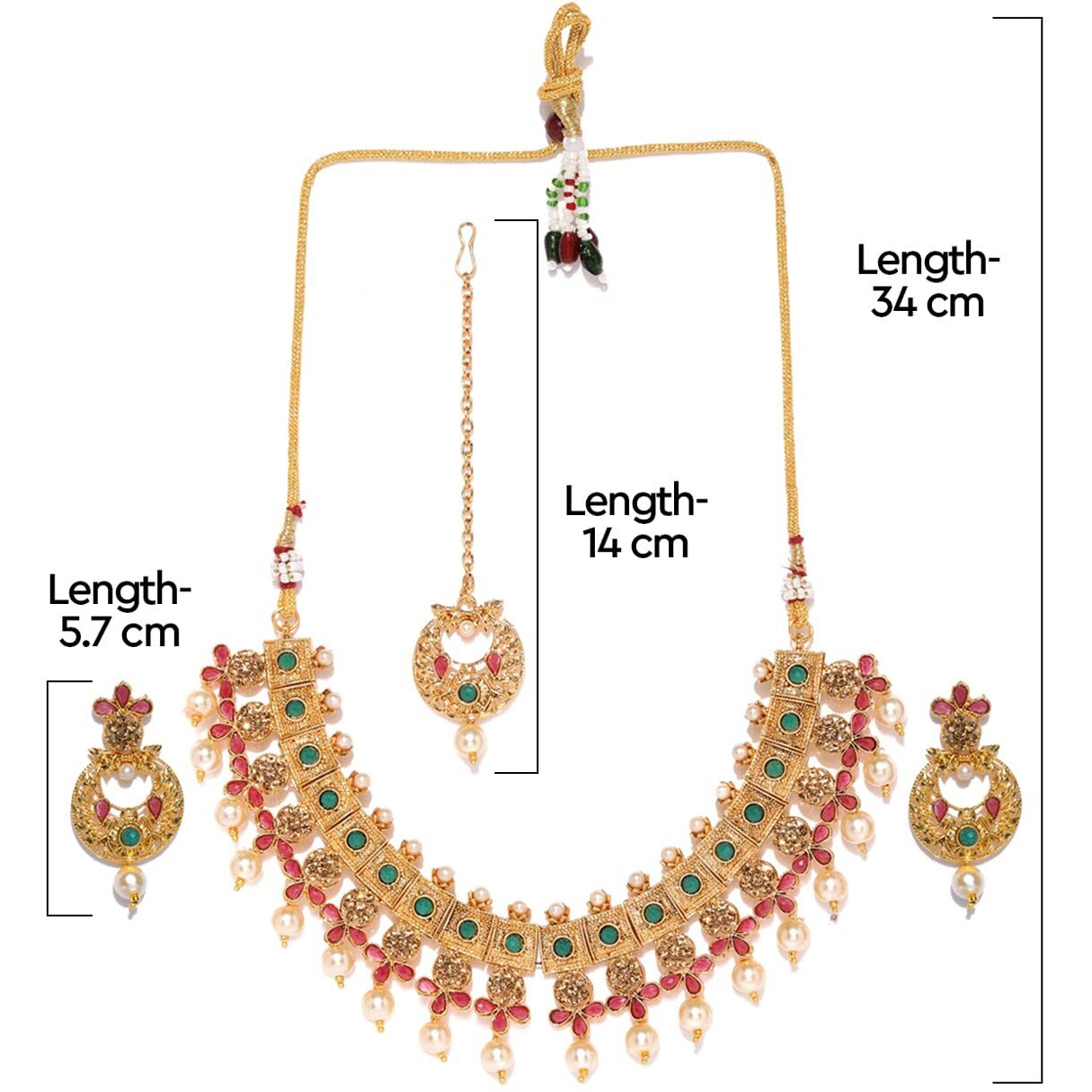 Zaveri Pearls Ethnic Jewellery Set for Women (Golden)(ZPFK8572)