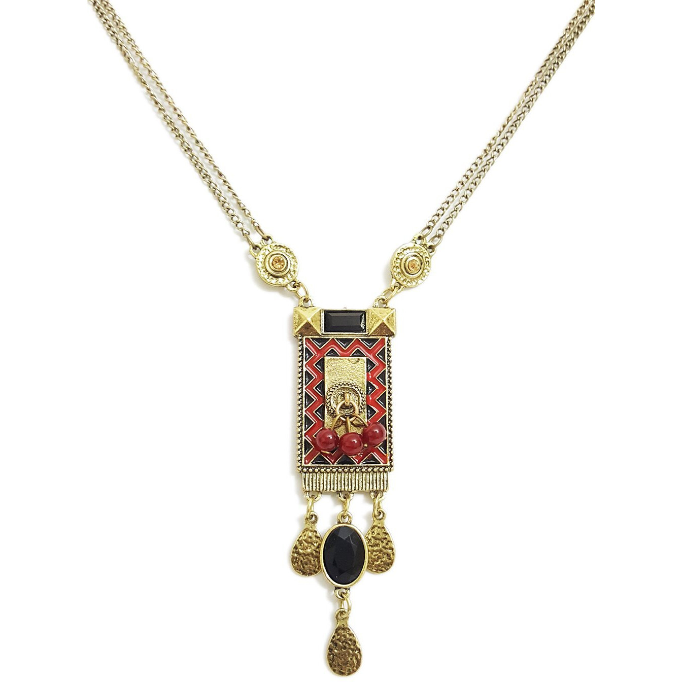 Mehrunnisa Tribal Long Multi Chain Pendant Necklace Set For Women (JWL726)