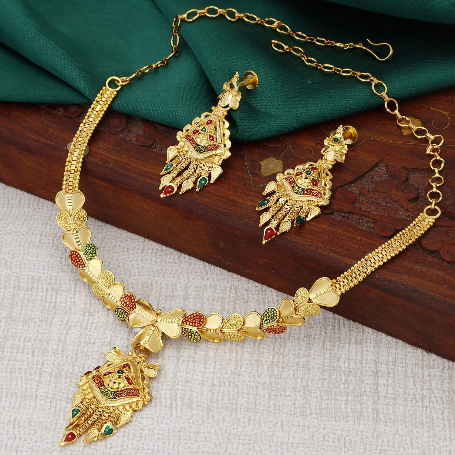 Sukkhi Classy 24 Carat Gold plated Necklace Set for Women (N73749) (N73749_JAN21), free size