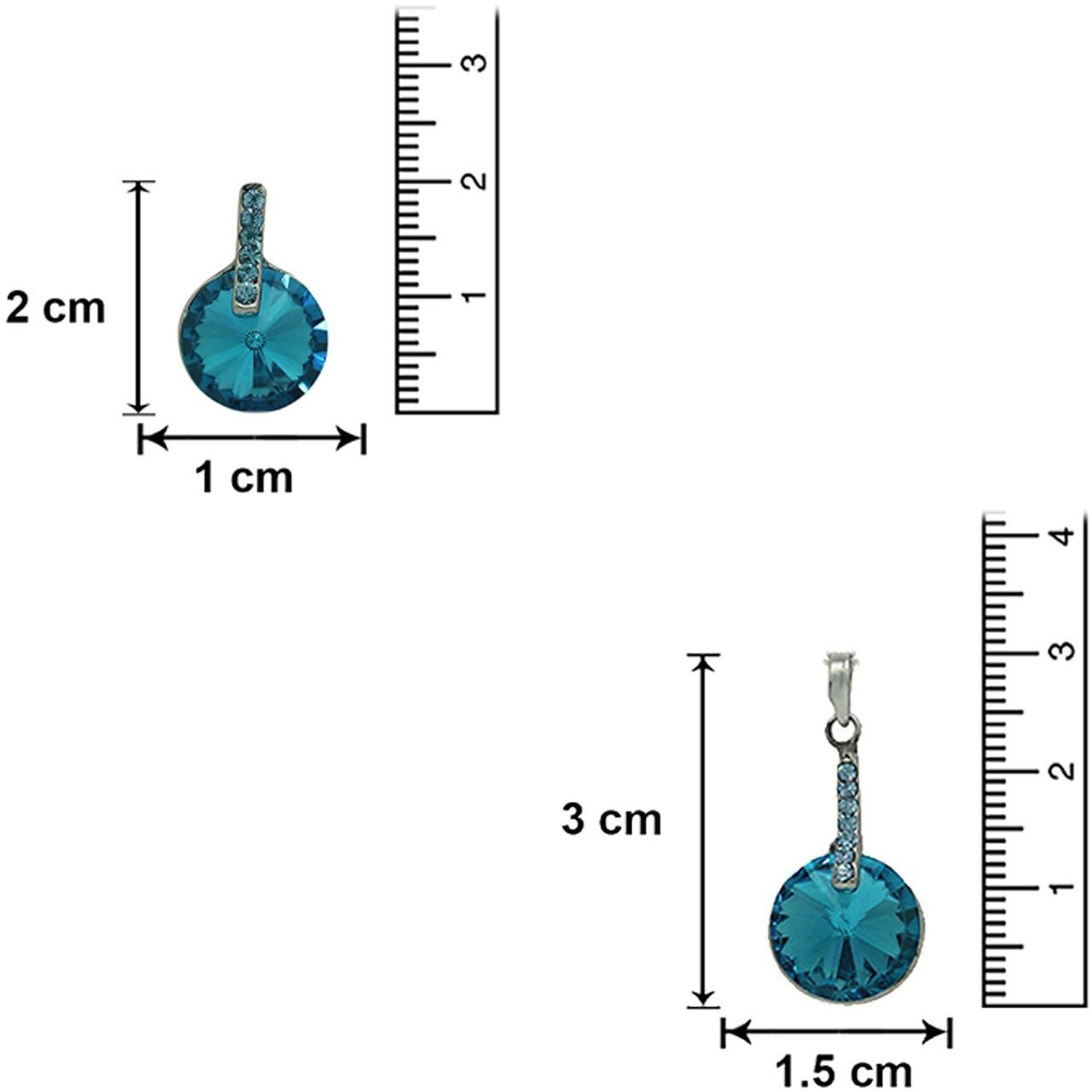 Mahi Rhodium Plated Alluring Aqua Blue Pendant Set for Women NL1103689RBlu