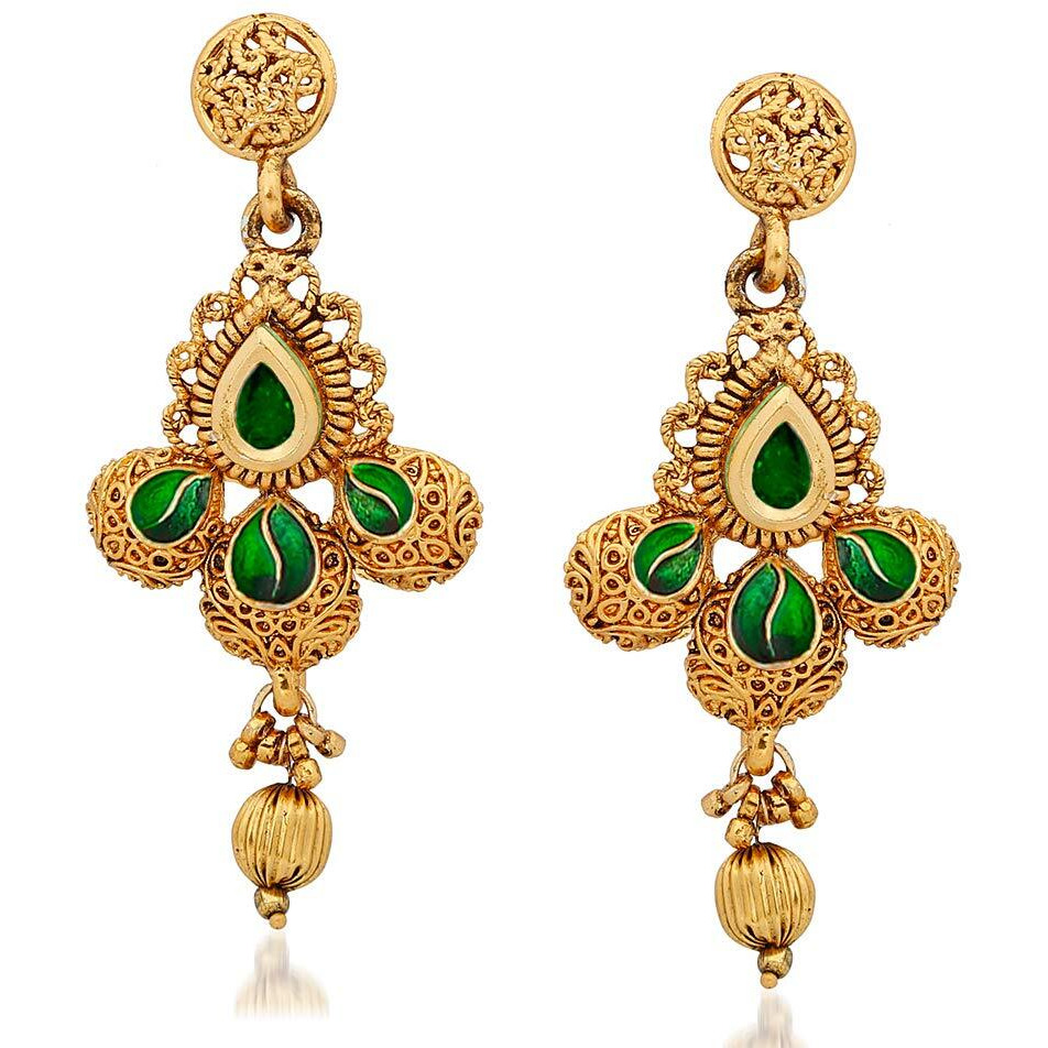 Apara Meenakri Necklace Gold Plated Jewellery Set for Women (Golden) (RNZ22N944MKK)