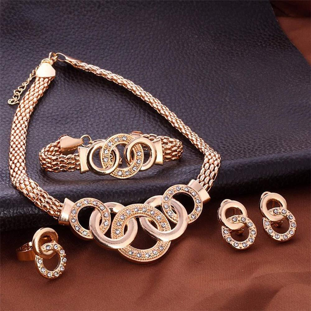 Jewels Galaxy Stunning AD Vintage Statement Necklace Earrings Bracelet Ring for Women/Girls (CT-CB-MIXXX-49512)
